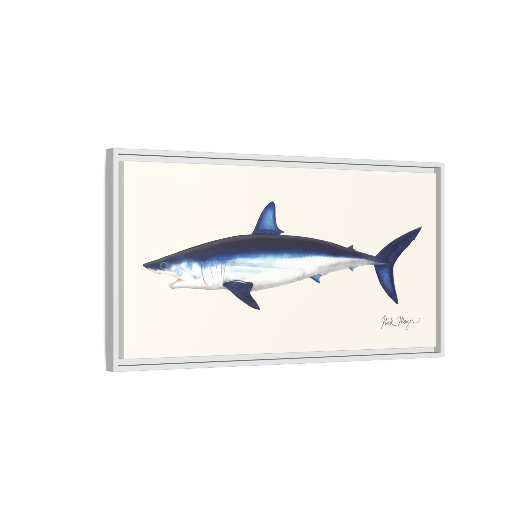 Mako Shark Framed Canvas Print Printify