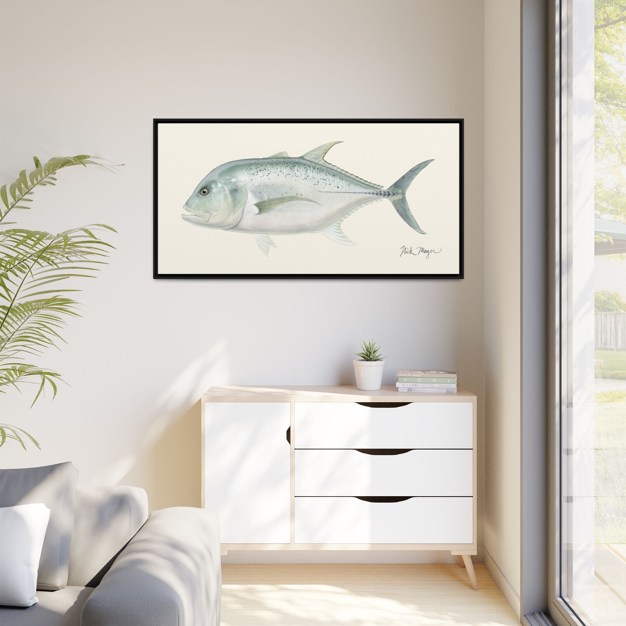 Boss Giant Trevally Framed Canvas Print Printify