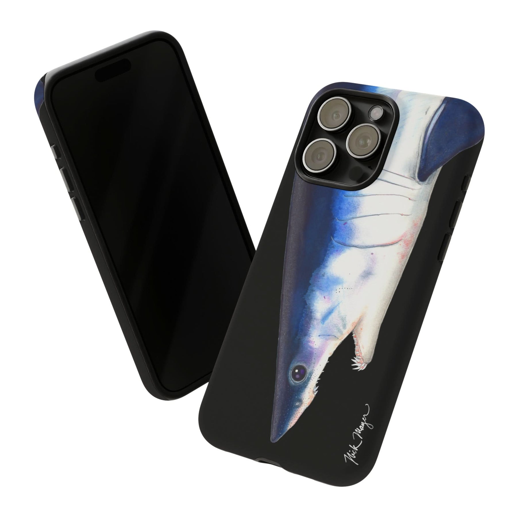 Mako Shark Face Black iPhone 15 Case
