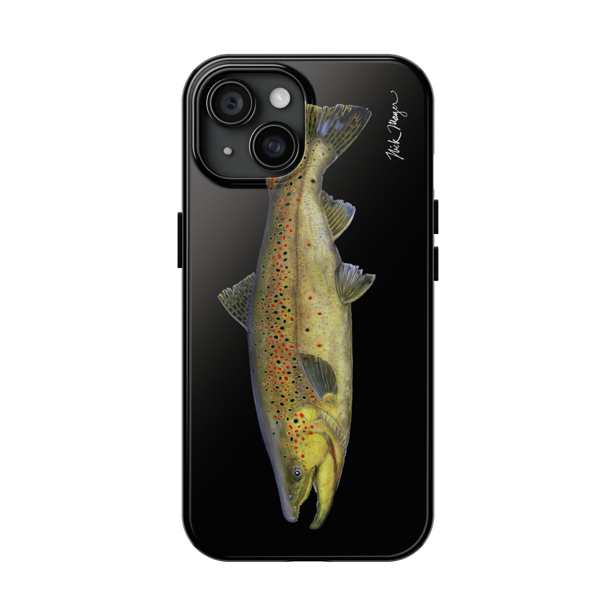 Brown Trout Black Phone Case (iPhone)