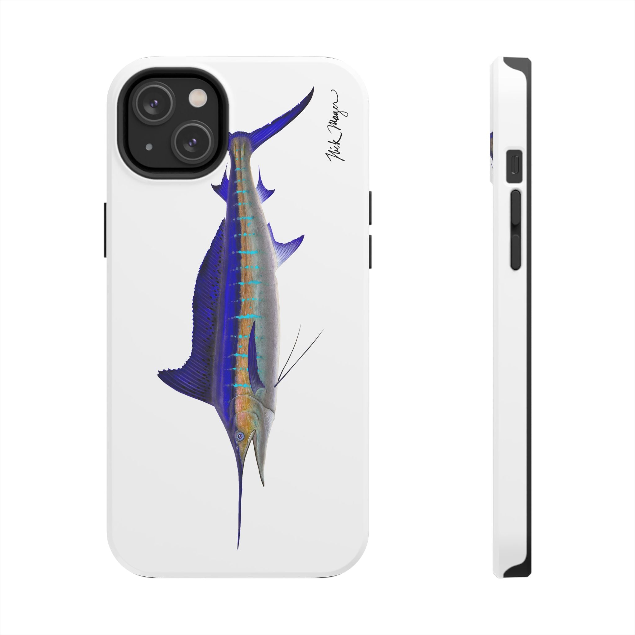 Striped Marlin White Phone Case (iPhone)
