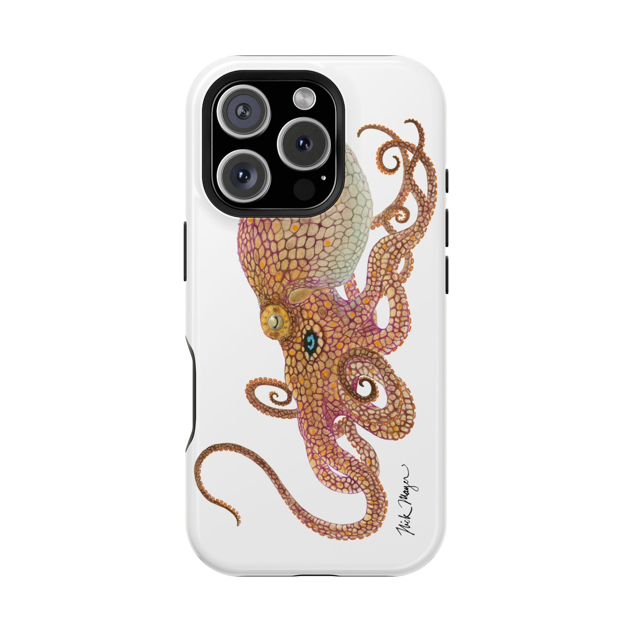 Two Spot Octopus MagSafe White iPhone Case