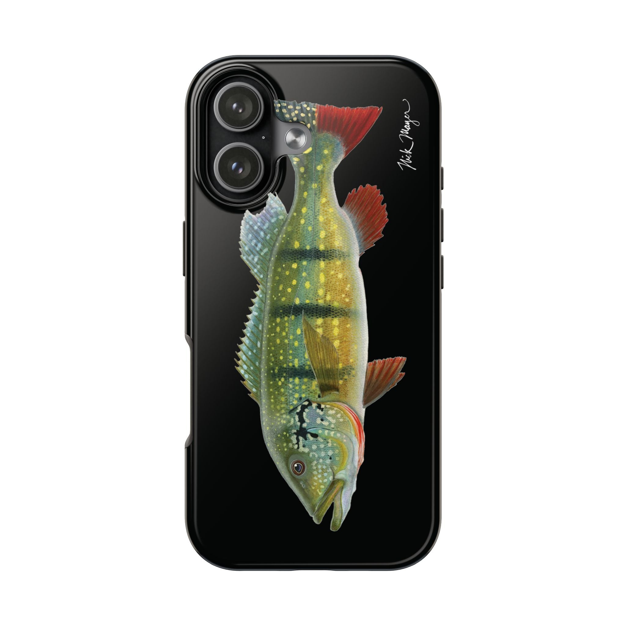 Peacock Bass Black iPhone Case
