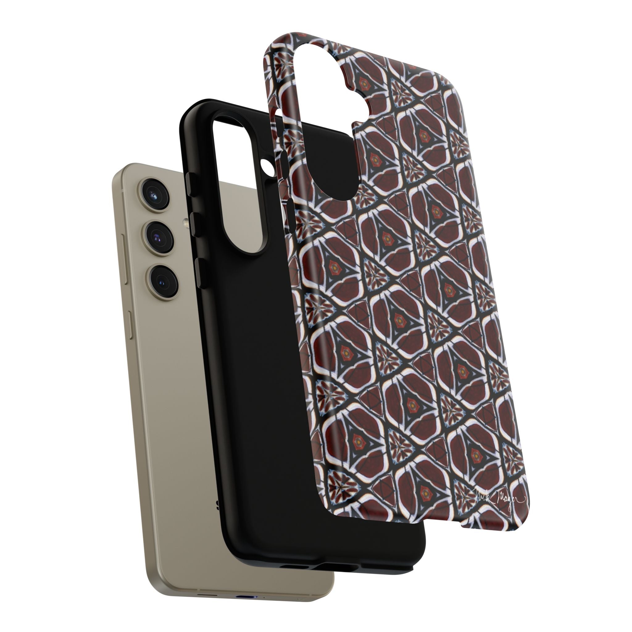 Maroon Butterfly Pattern Phone Case (Samsung)