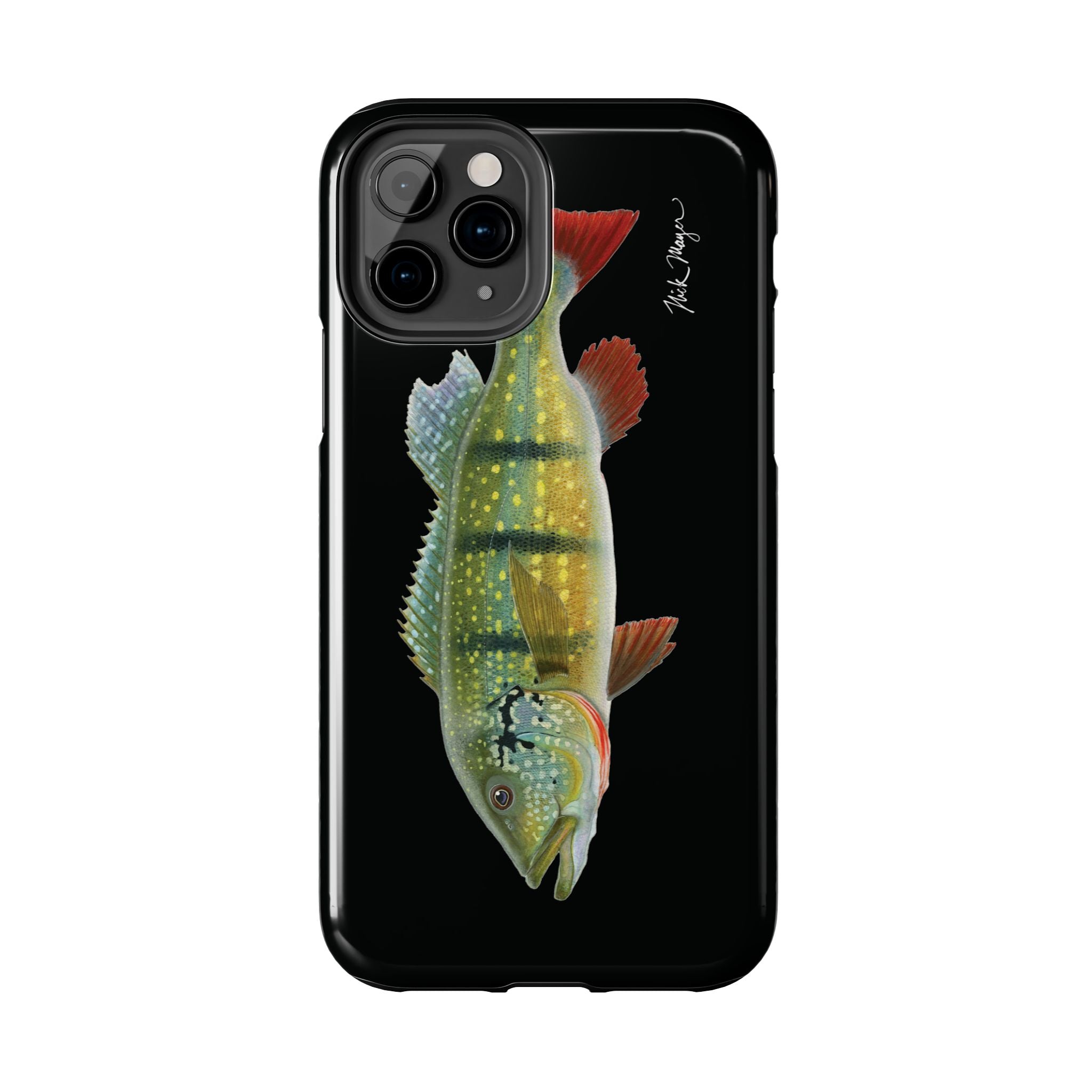 Peacock Bass Black iPhone Case