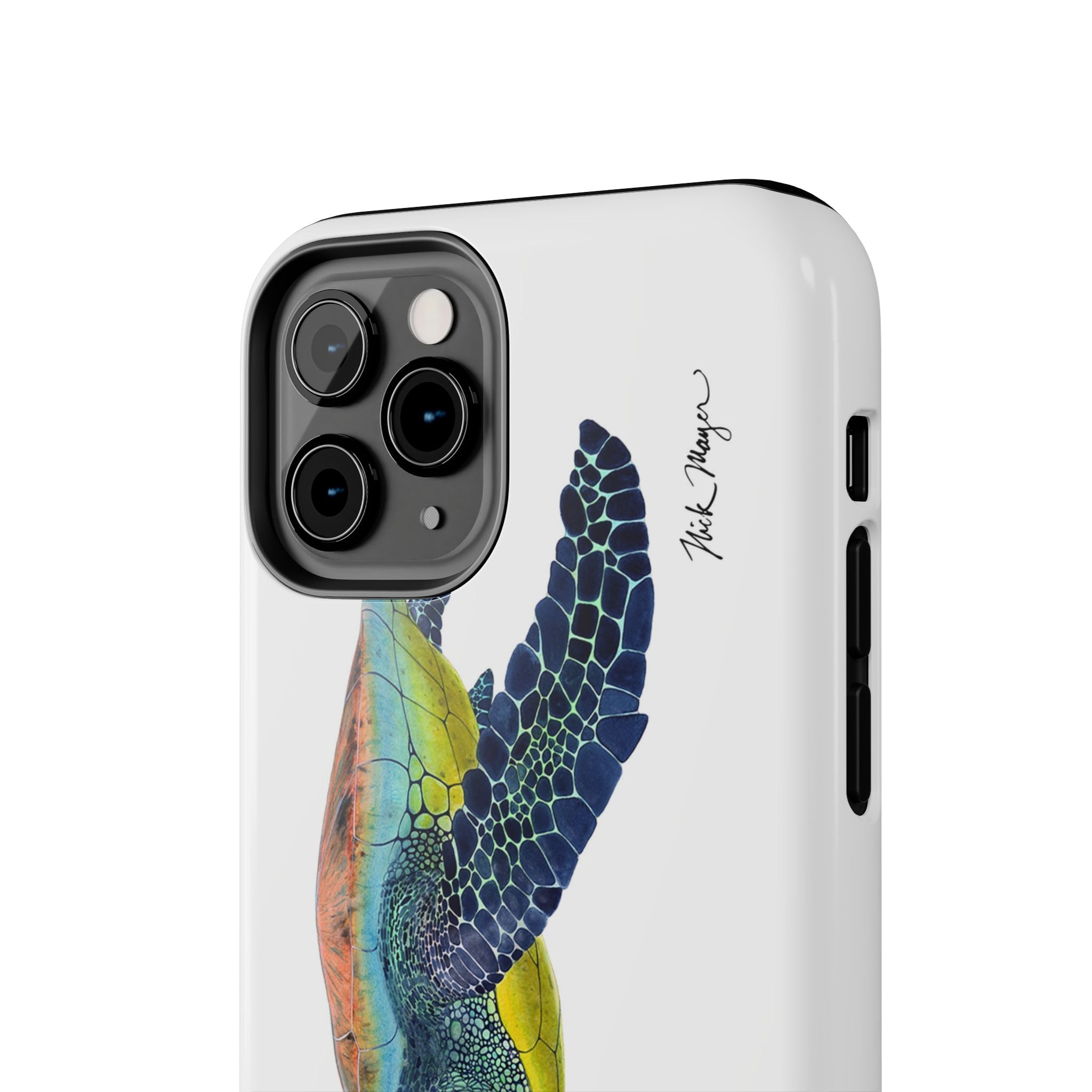 Green Sea Turtle II White Phone Case (iPhone)