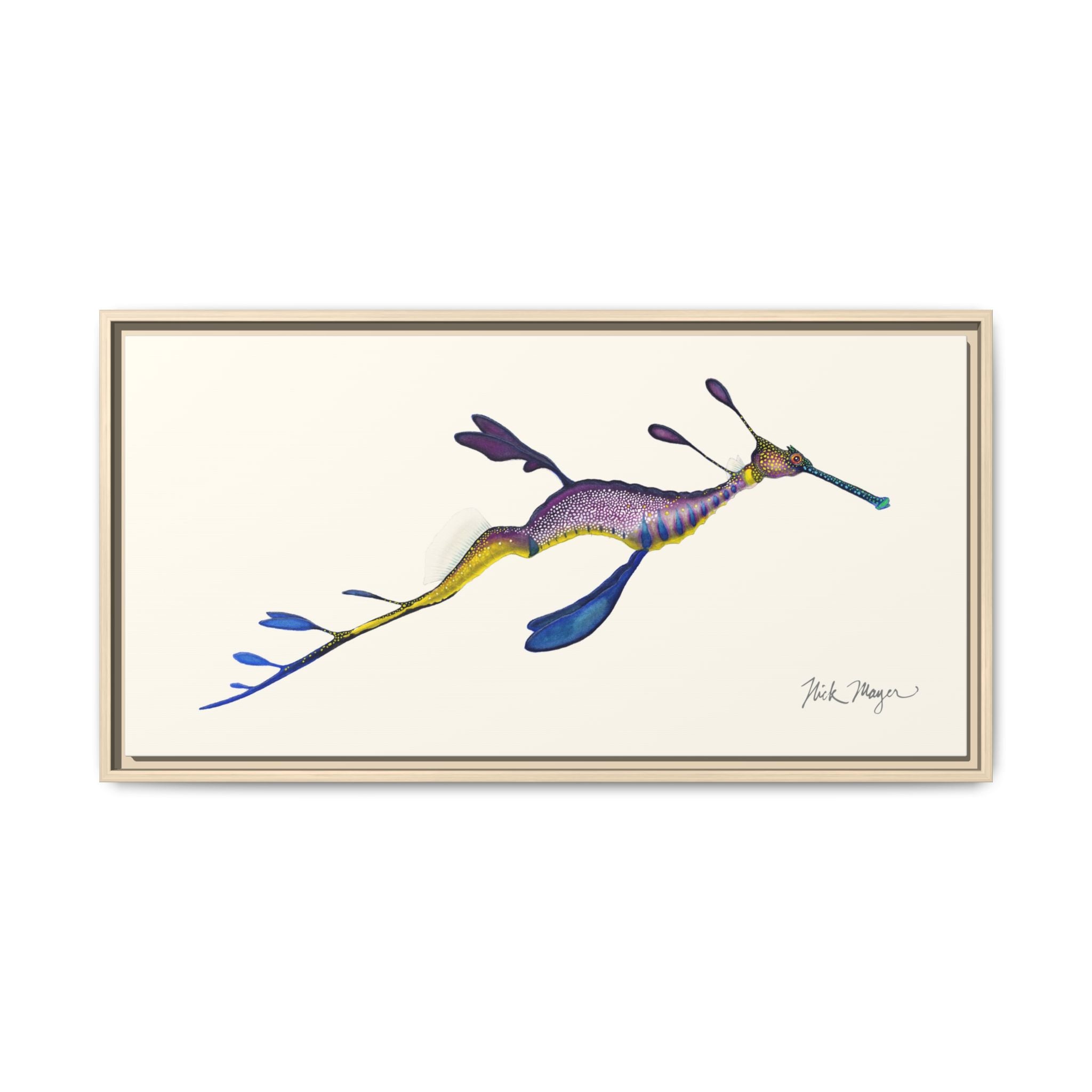 Weedy Sea Dragon Framed Canvas Print Printify