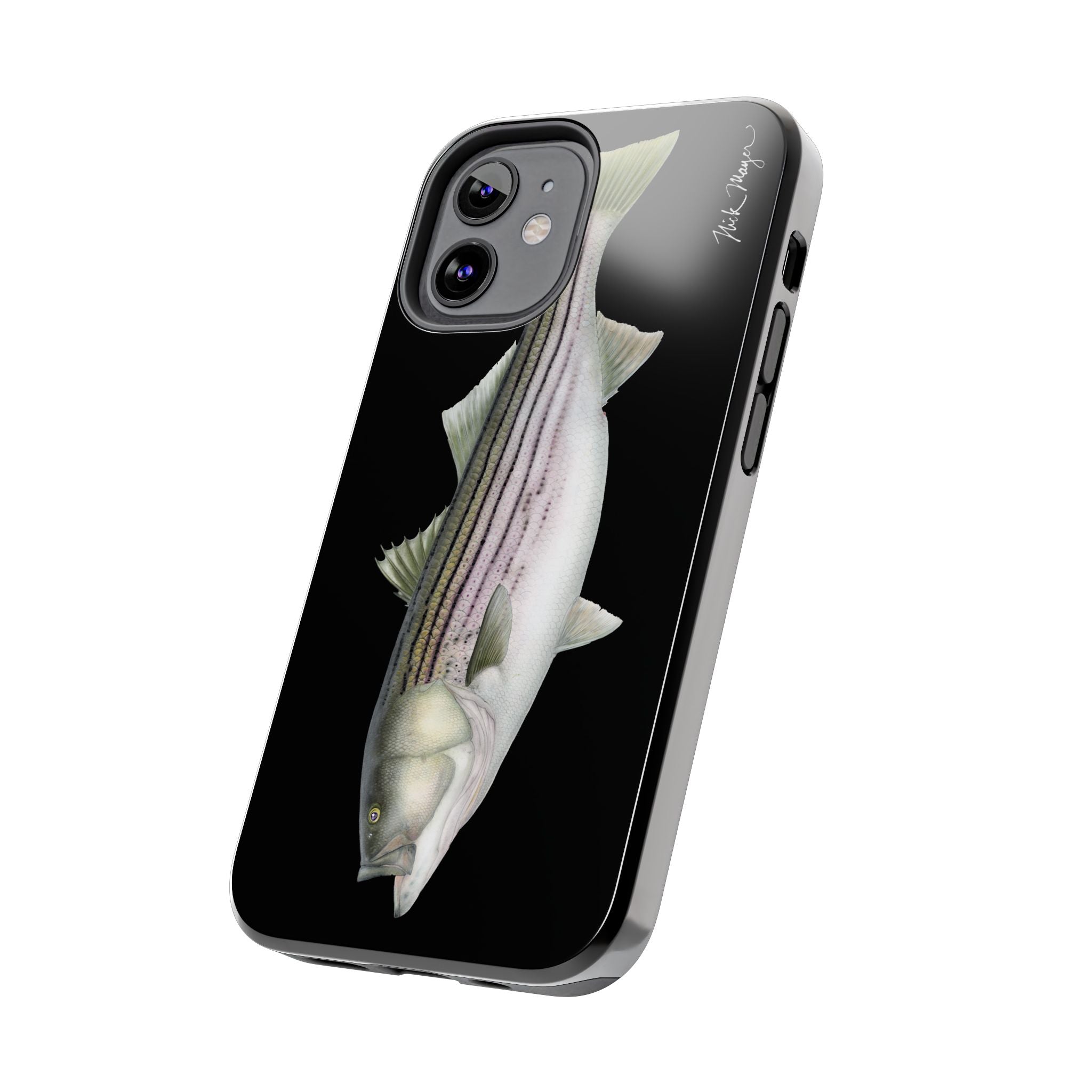30 lb Striper - Black Phone Case (iPhone)