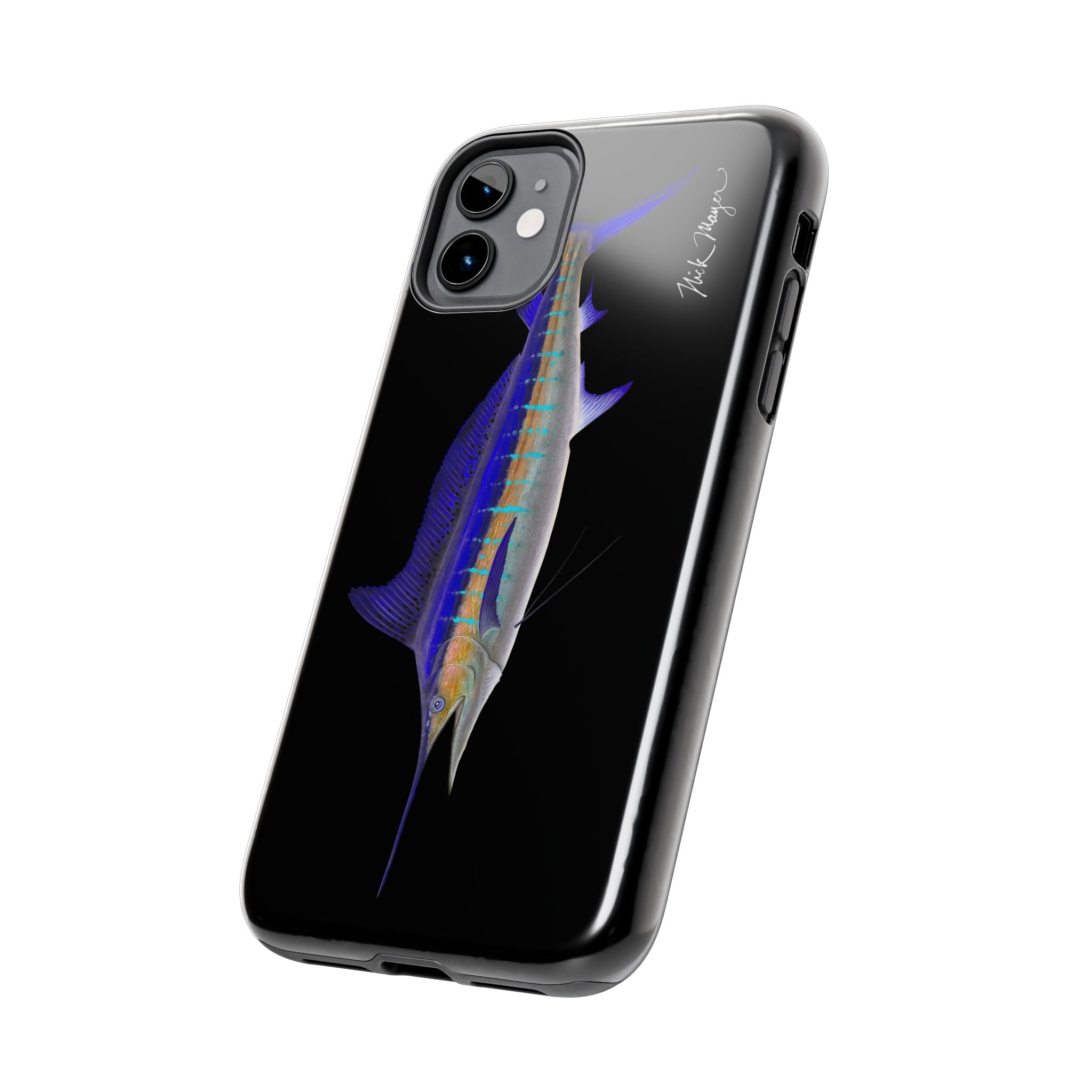 Striped Marlin Black Phone Case (iPhone)