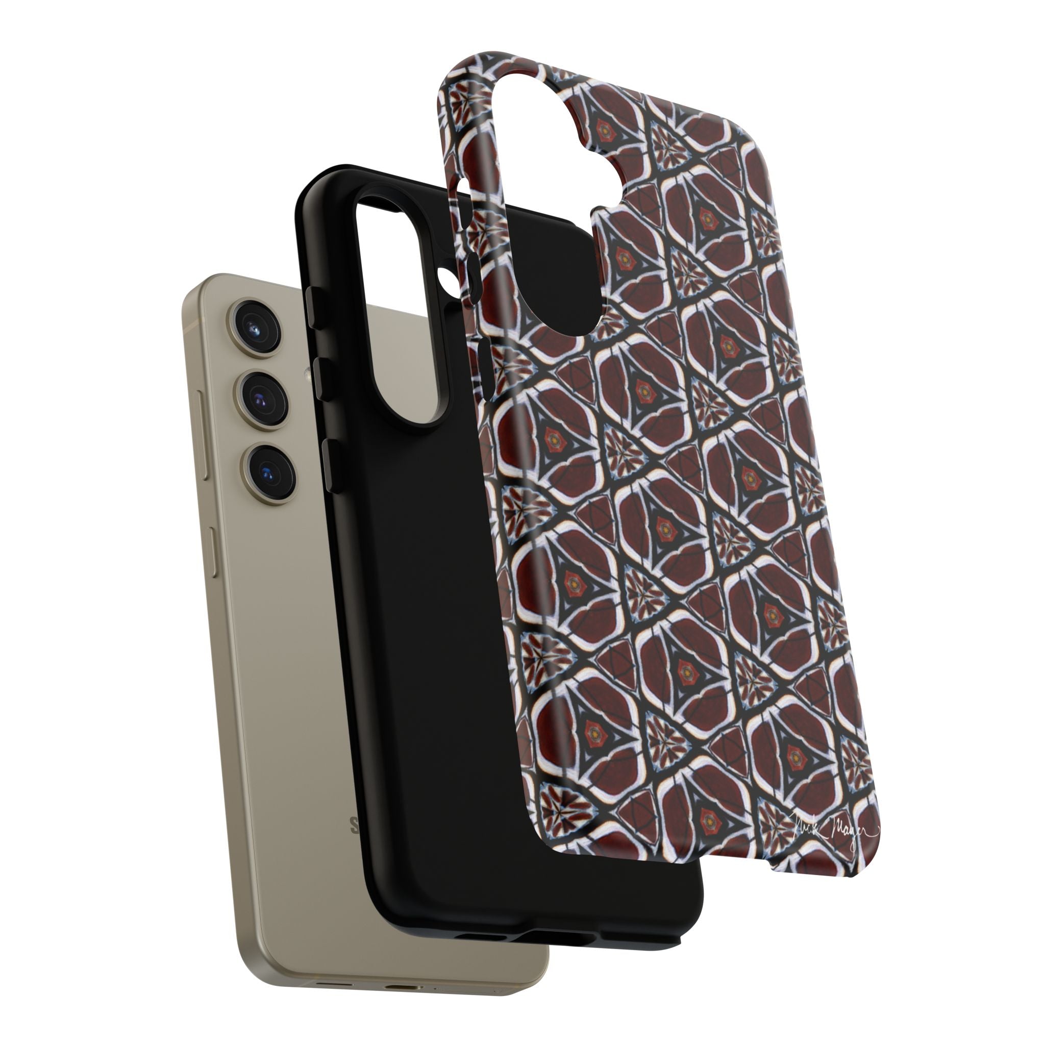 Maroon Butterfly Pattern Phone Case (Samsung)