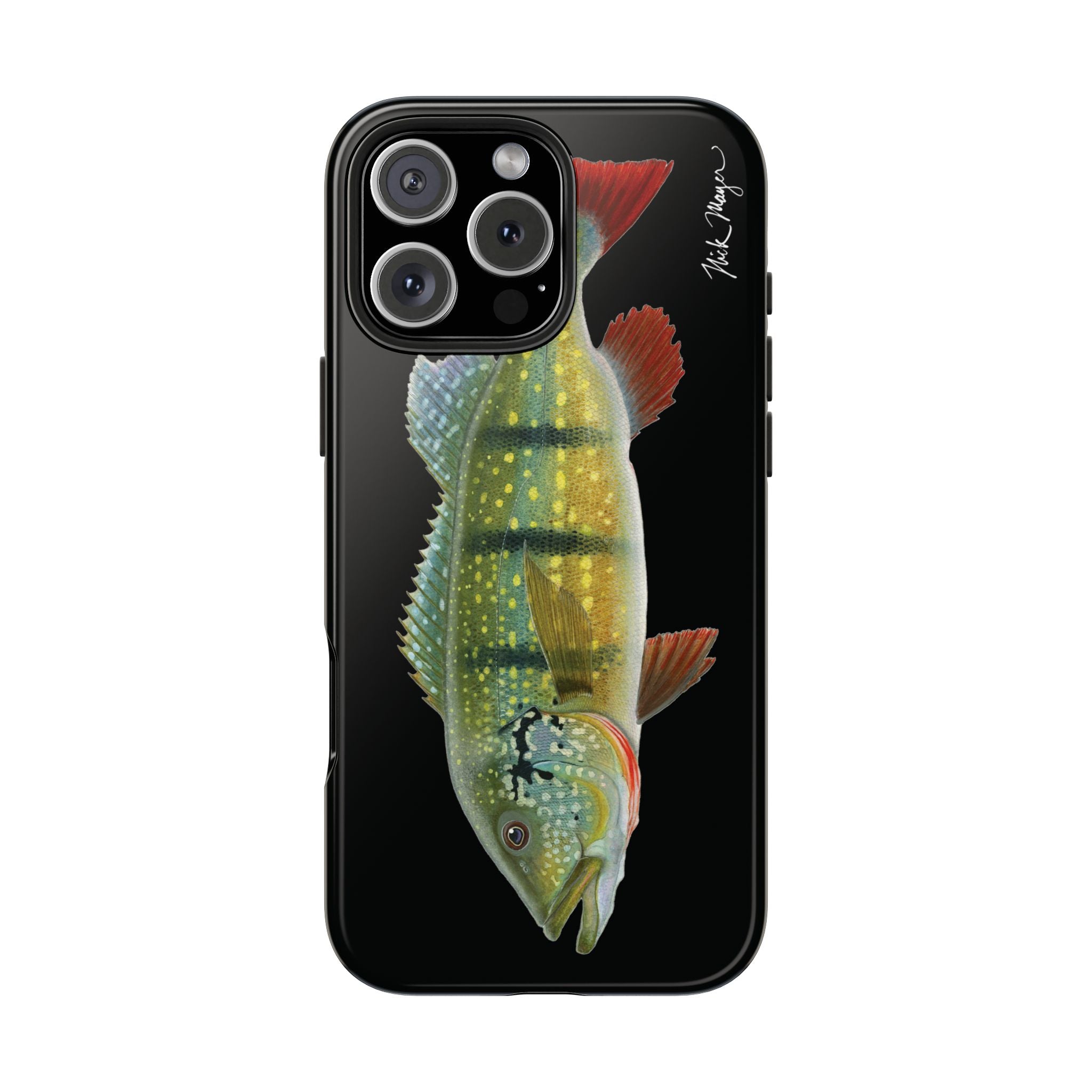 Peacock Bass Black iPhone Case