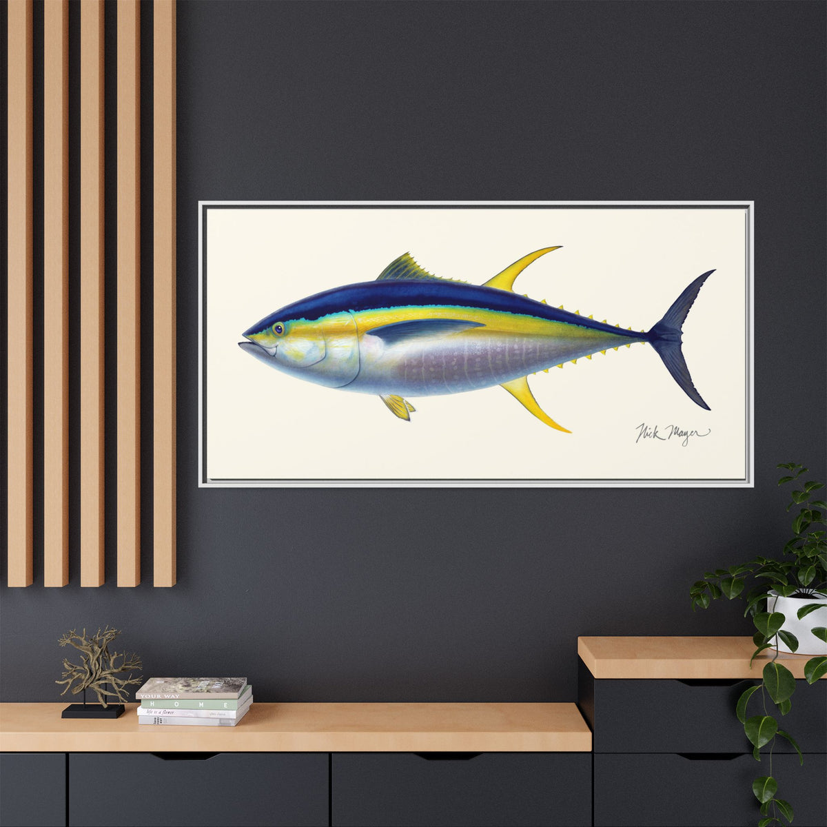 Yellowfin Tuna Framed Canvas Print Printify