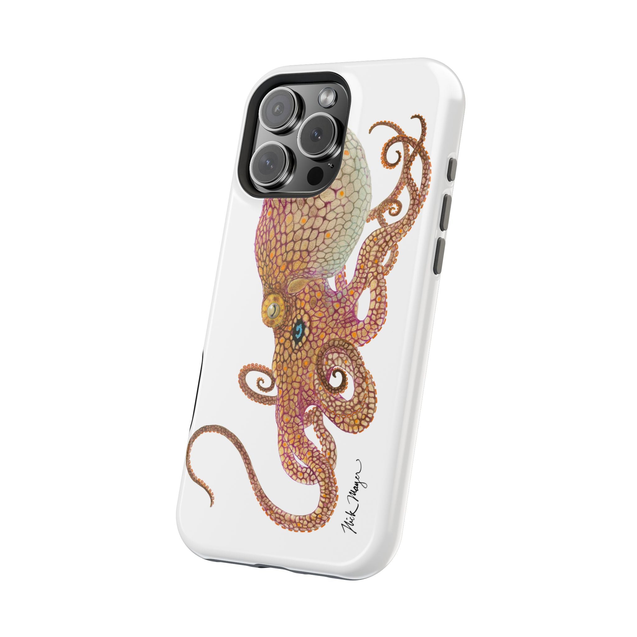 Two Spot Octopus MagSafe White iPhone Case