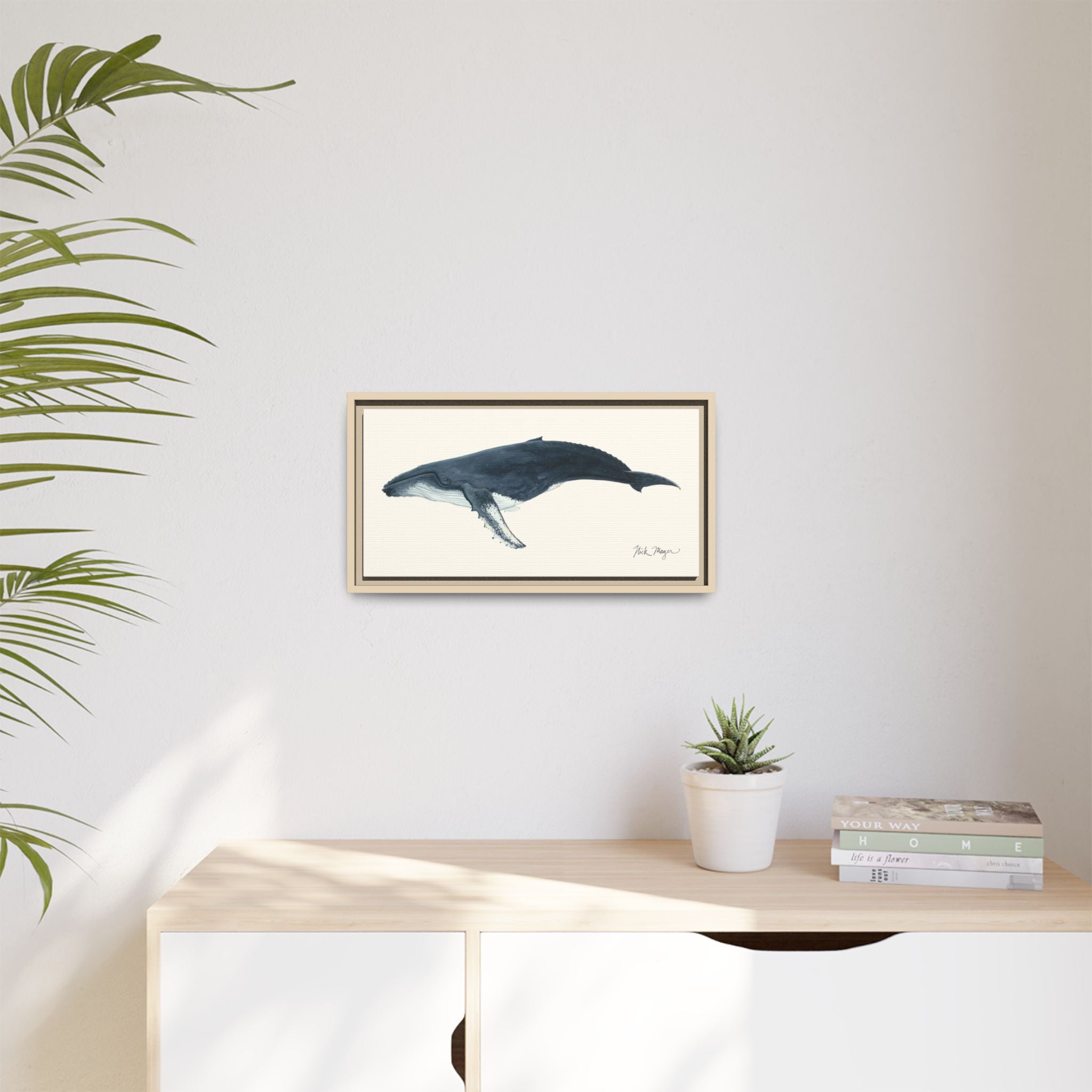 Humpback Whale Framed Canvas Print Printify