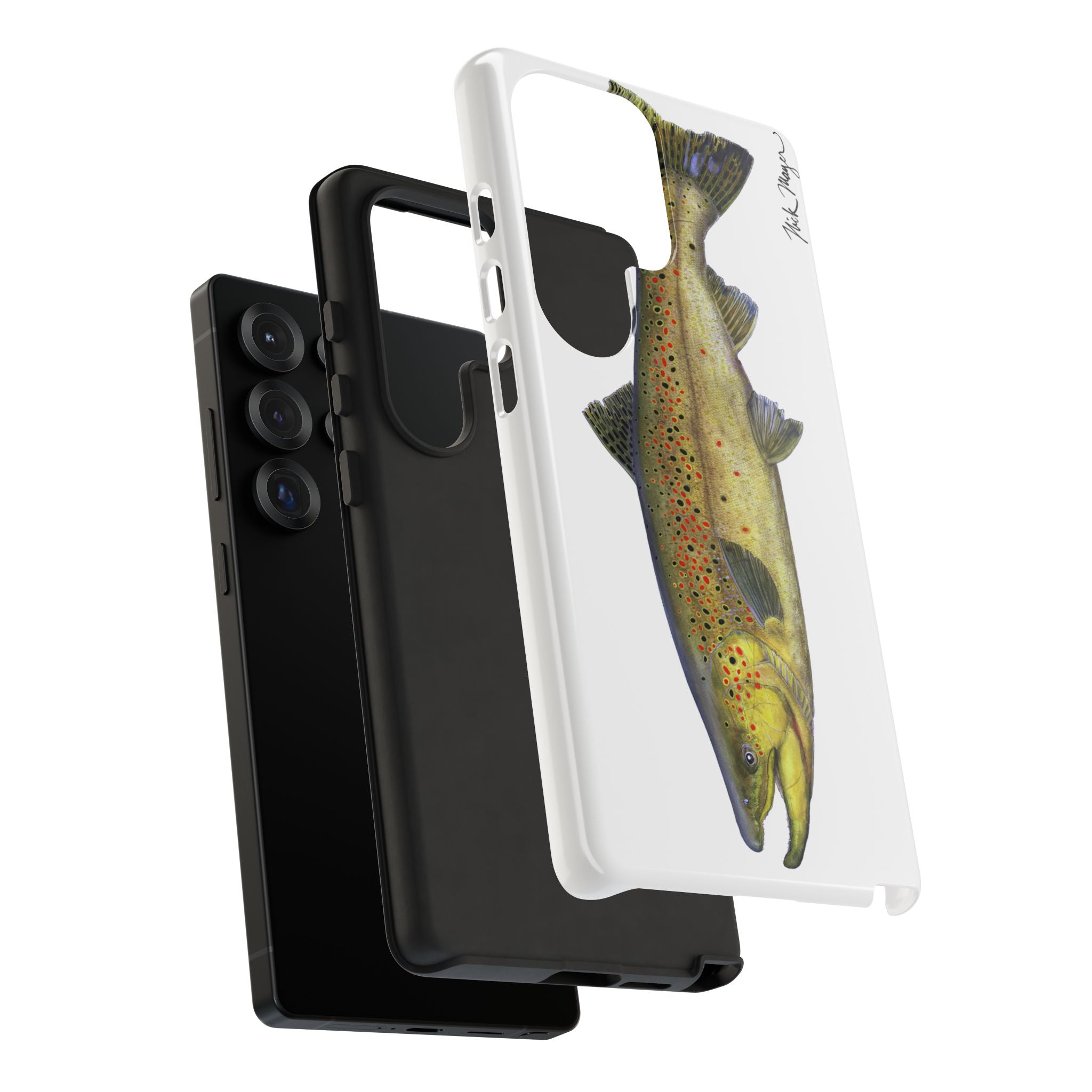 Brown Trout White Phone Case (Samsung)