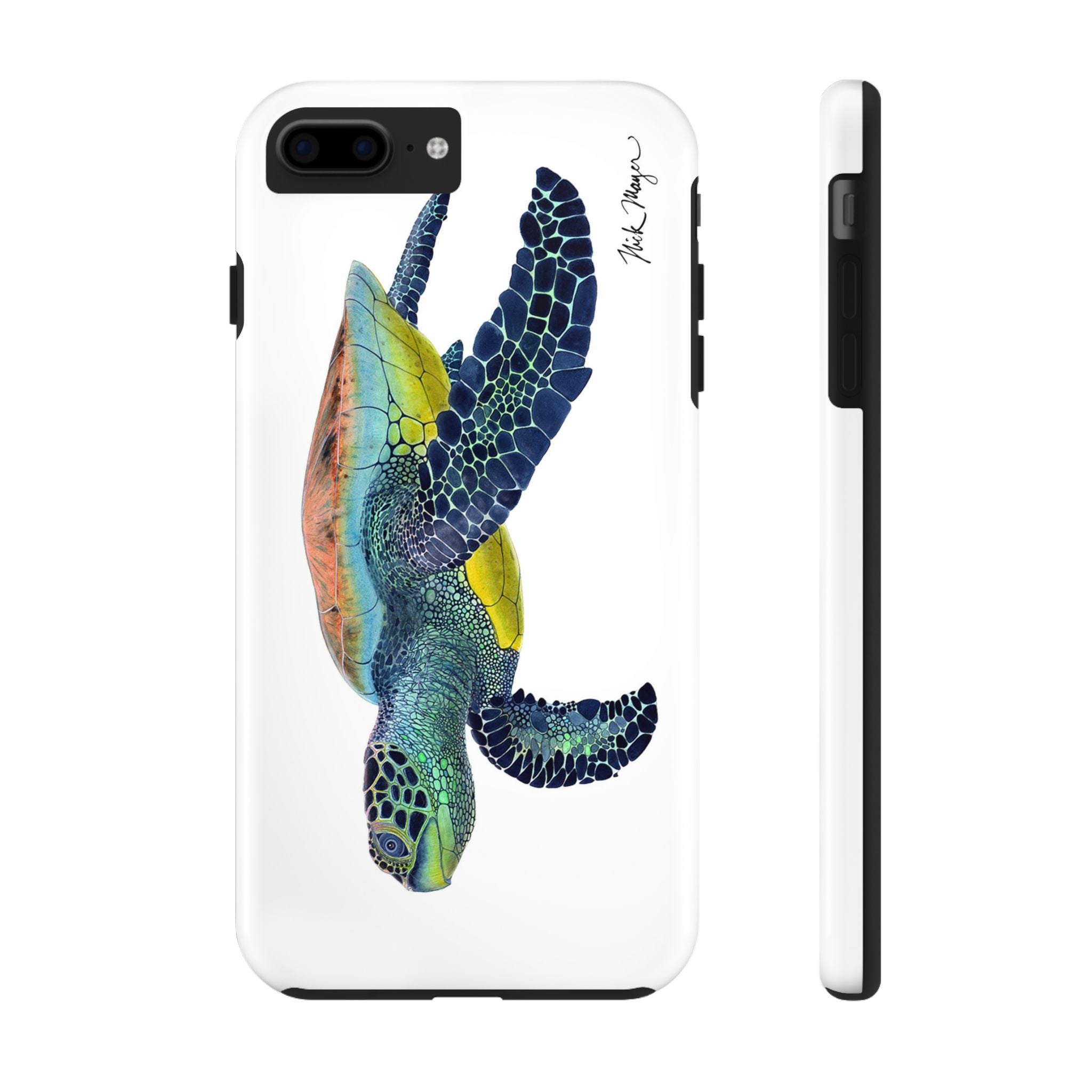 Green Sea Turtle II White Phone Case (iPhone)