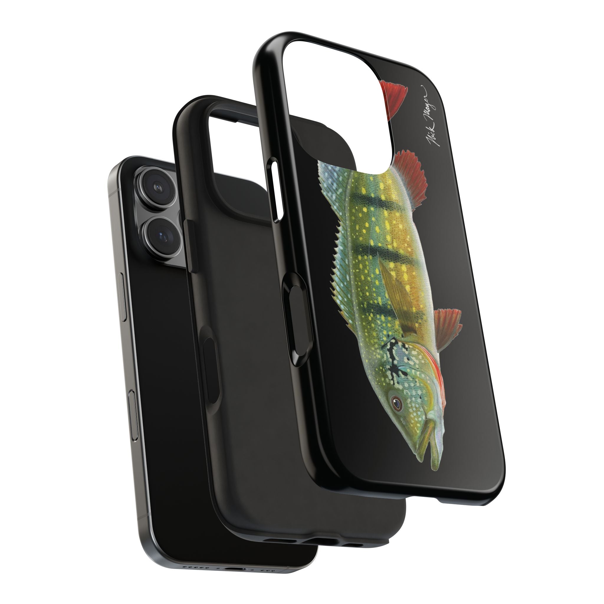 Peacock Bass Black iPhone Case