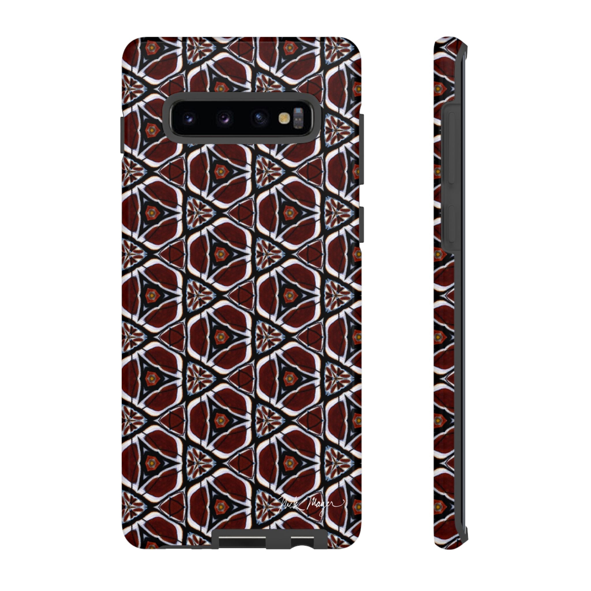 Maroon Butterfly Pattern Phone Case (Samsung)