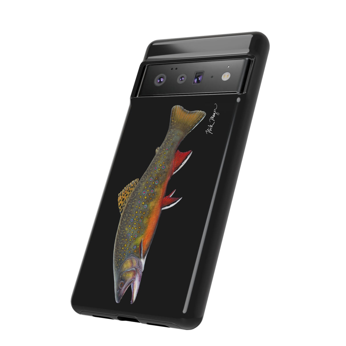 Brook Trout Black Phone Cases (Samsung) Printify