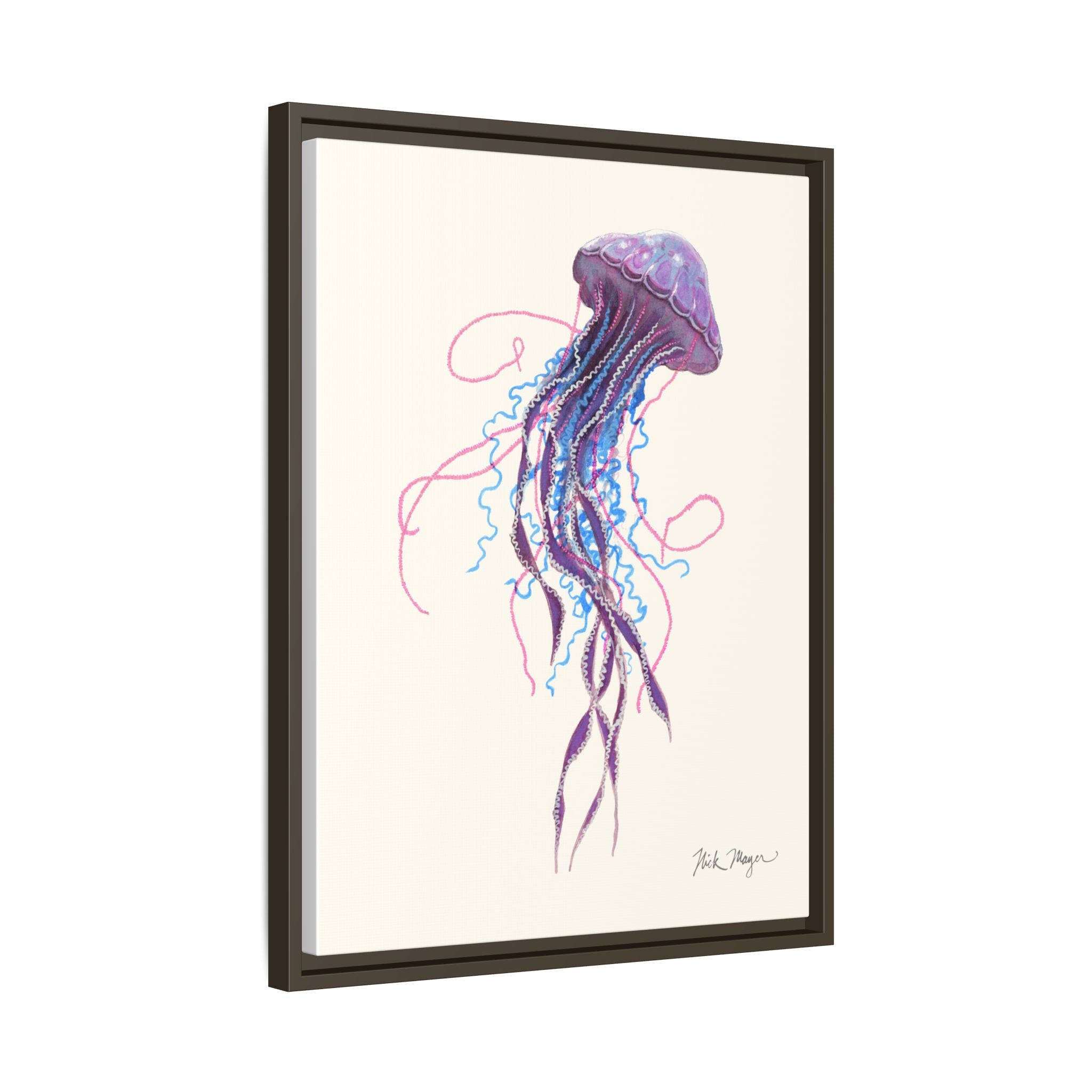 Purple Jellyfish II Framed Canvas Print Printify