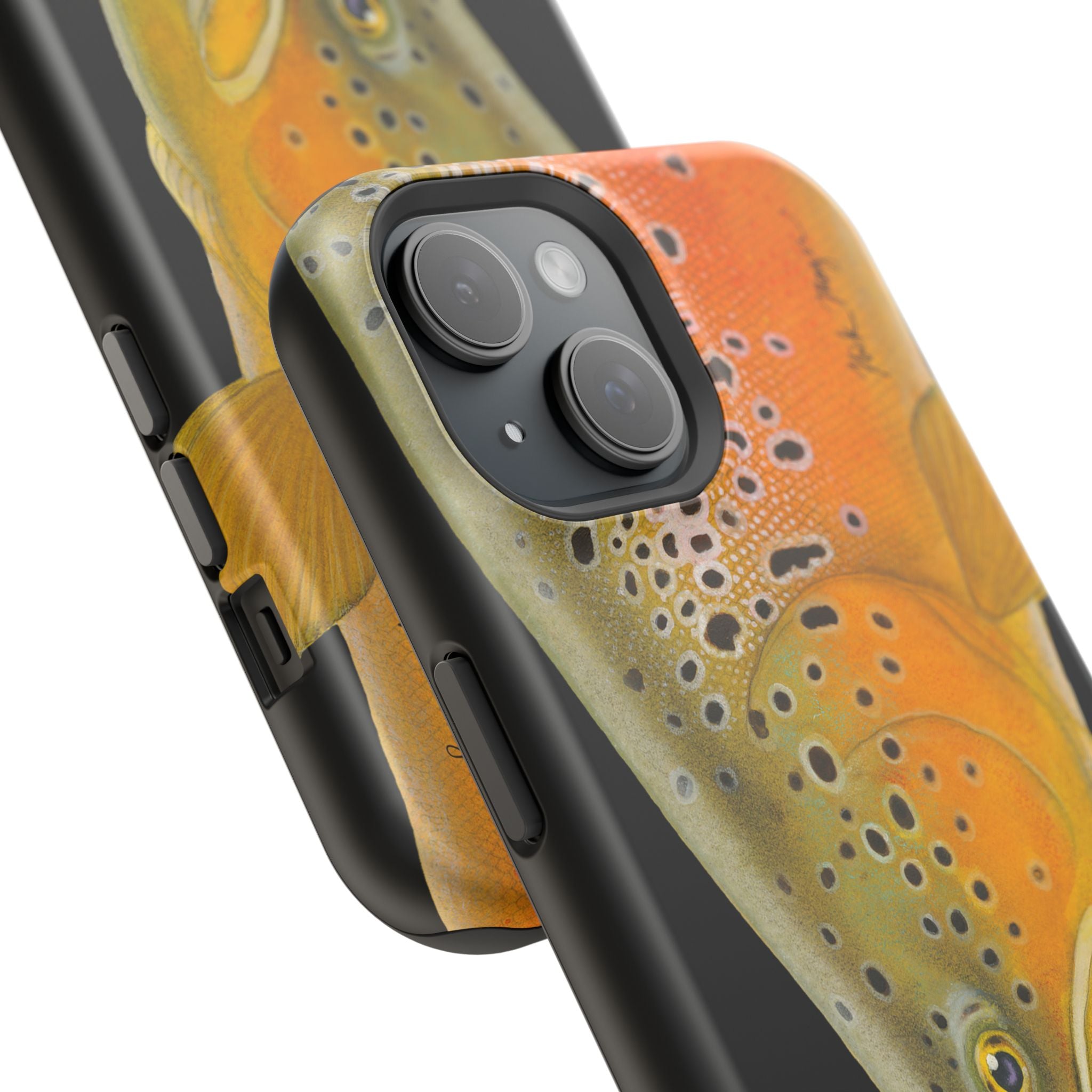 Brown Trout 2 Black MagSafe iPhone Case