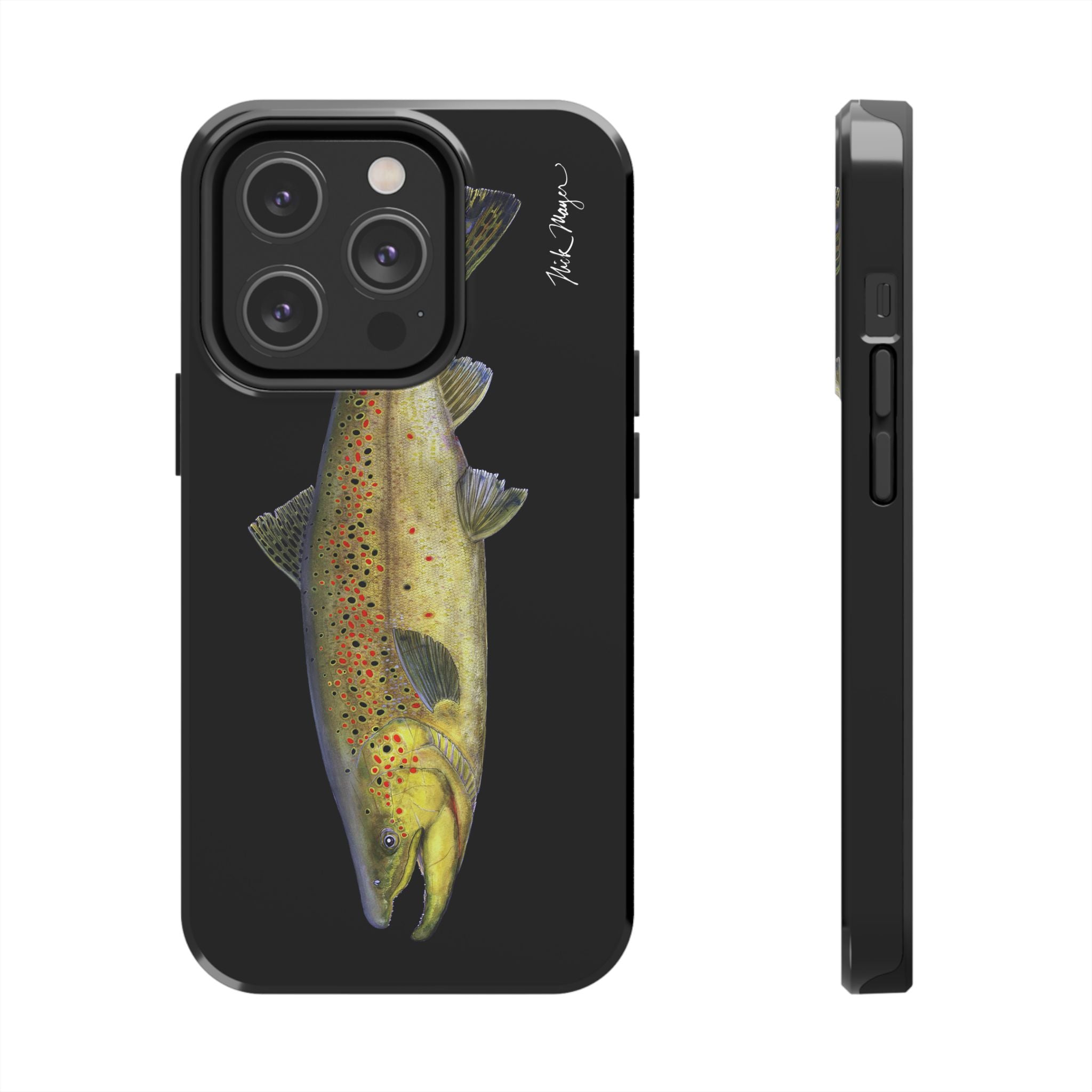 Brown Trout Black Phone Case (iPhone)