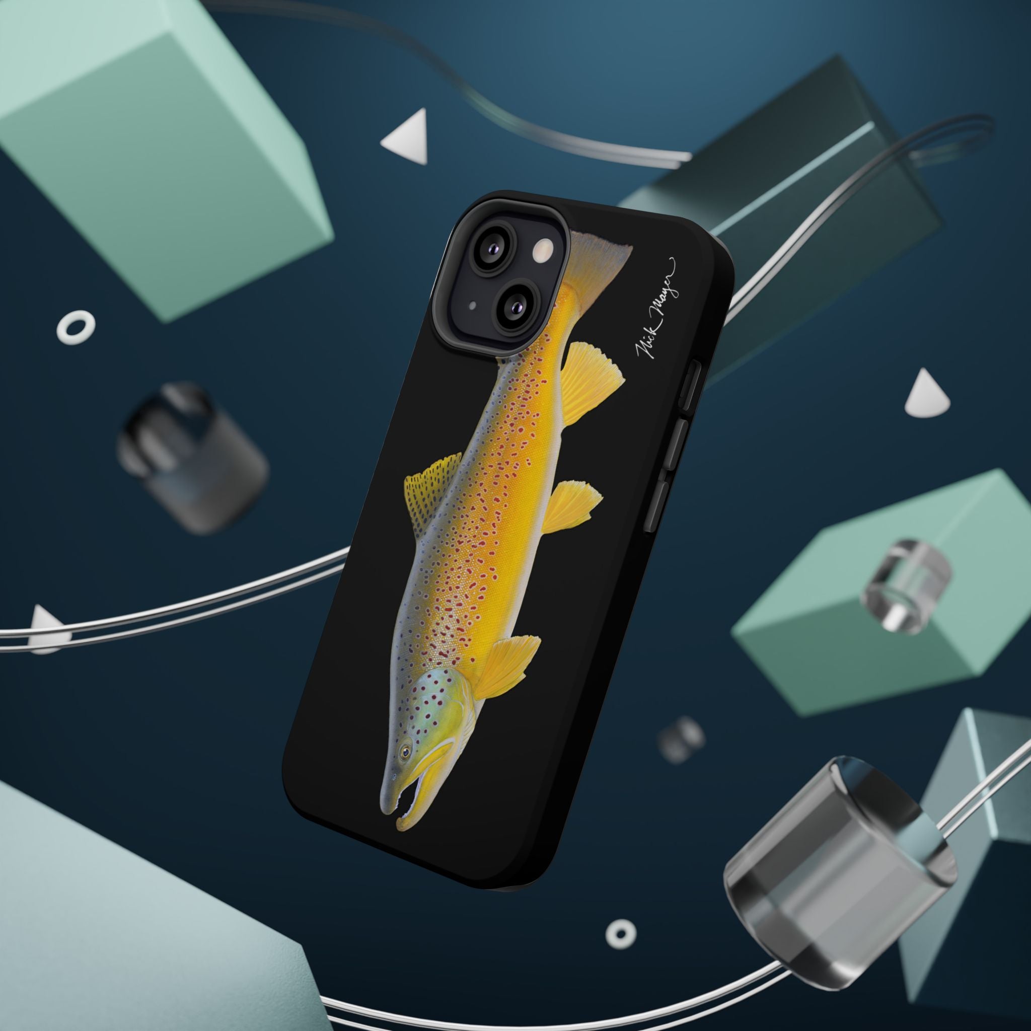 Brown Trout 3 Black MagSafe iPhone Case