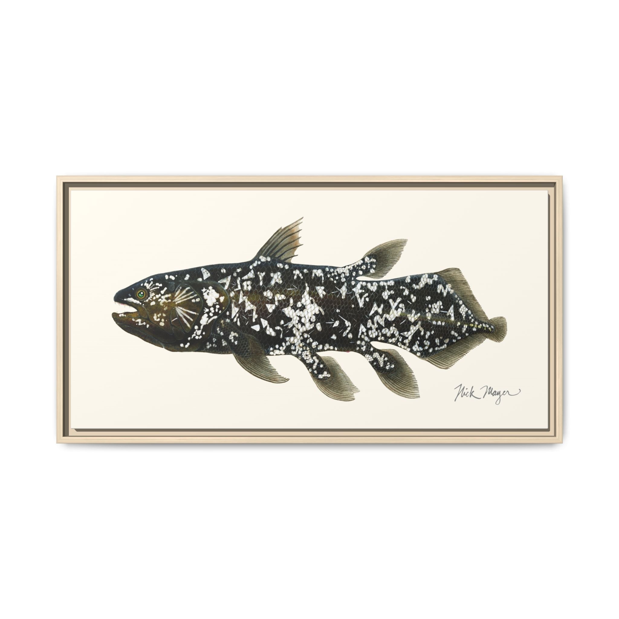 Coelacanth Framed Canvas Print Printify