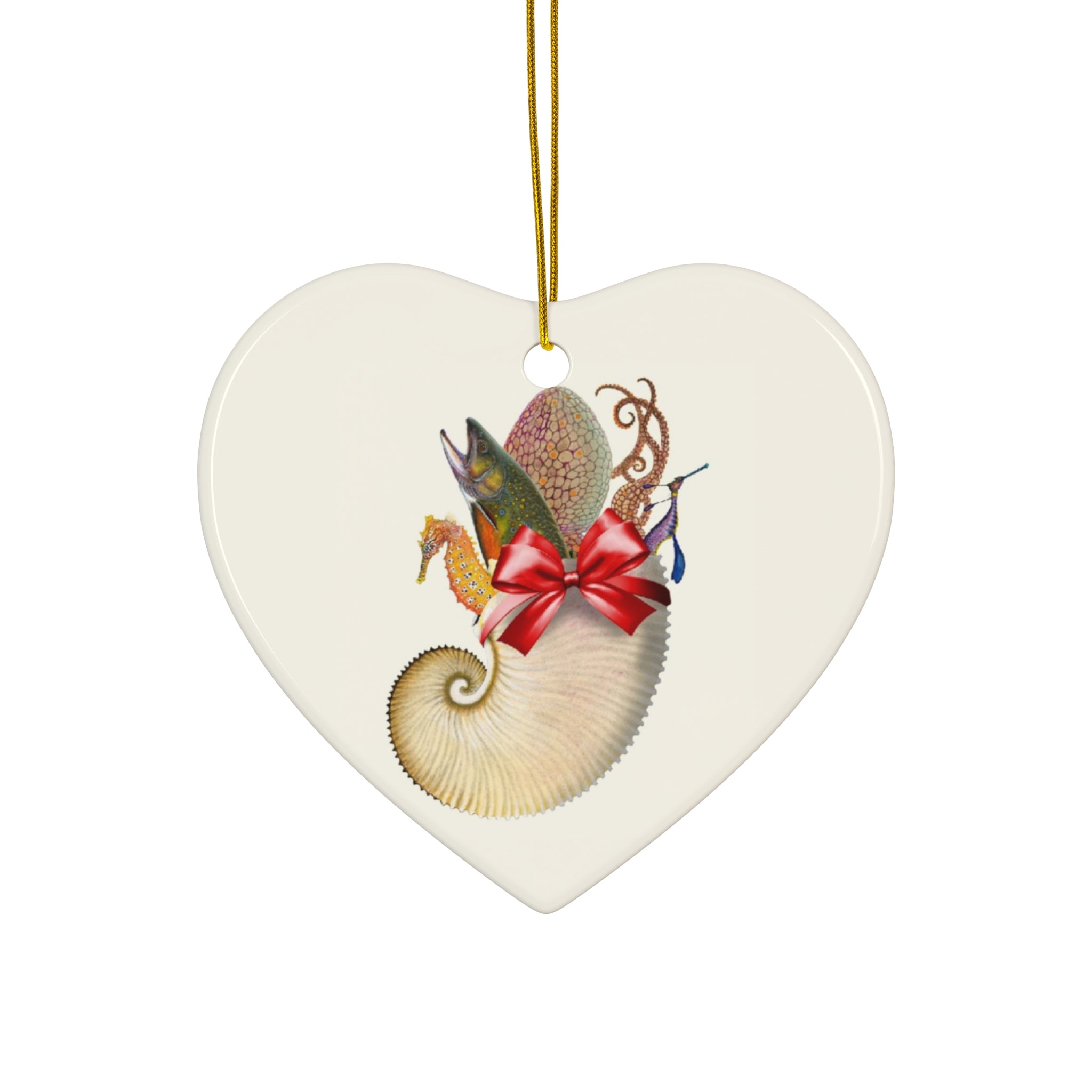 Sea Stocking Ceramic Ornament