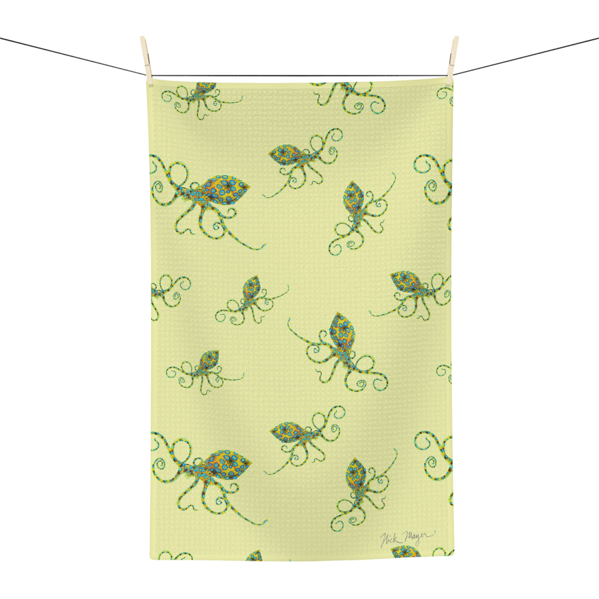 Yellow Octopus Soft Kitchen Towel
