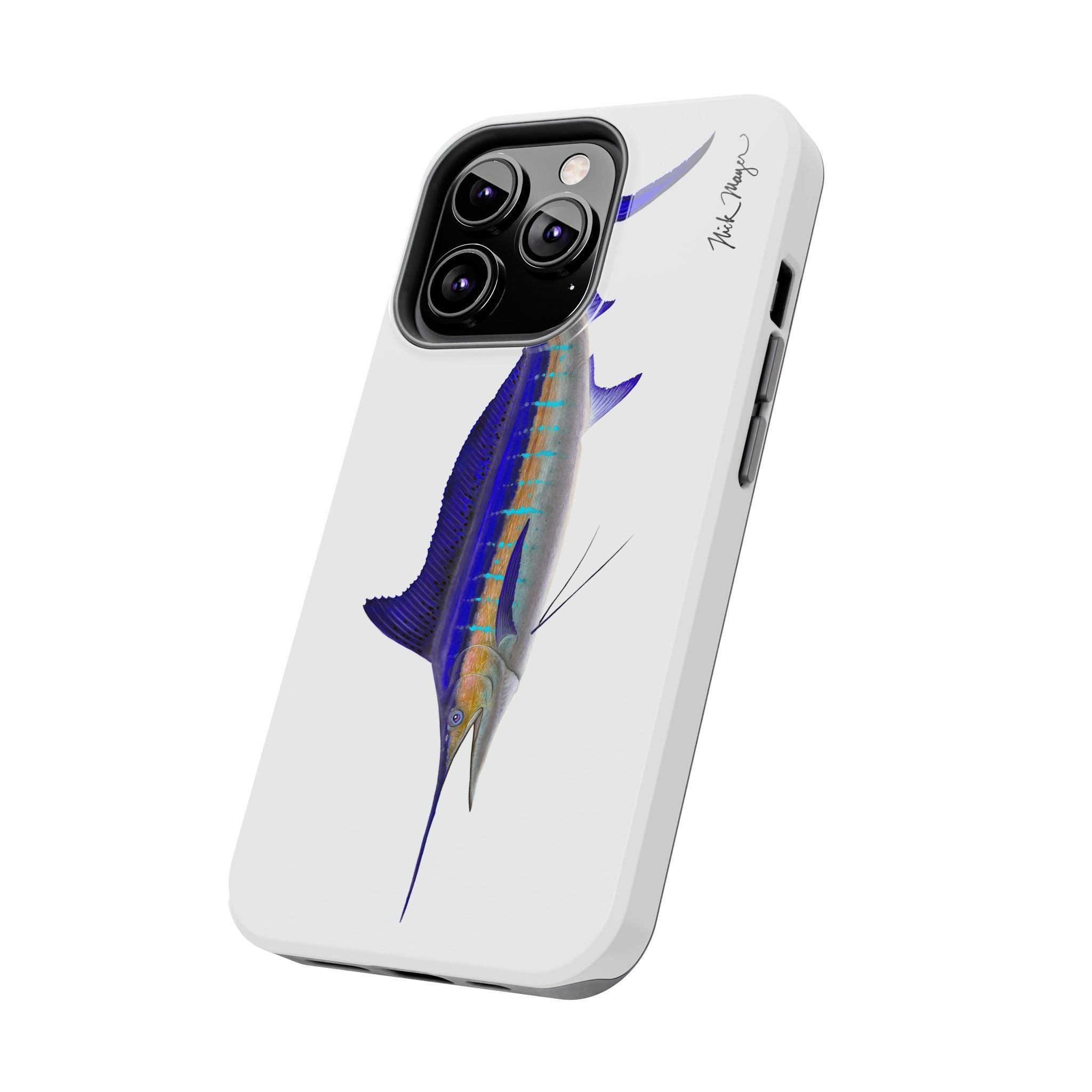 Striped Marlin White Phone Case (iPhone)