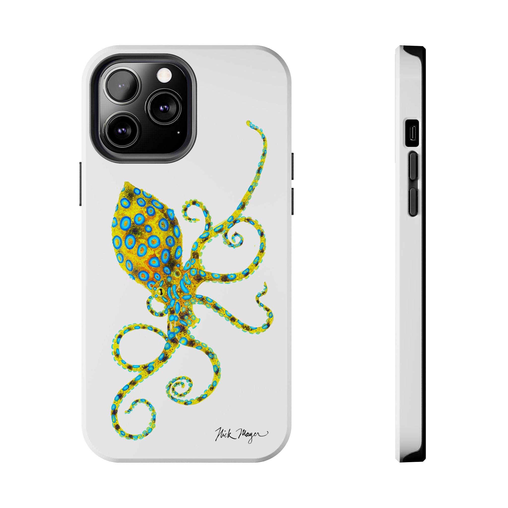 Blue Ringed Octopus White Phone Case (iPhone)