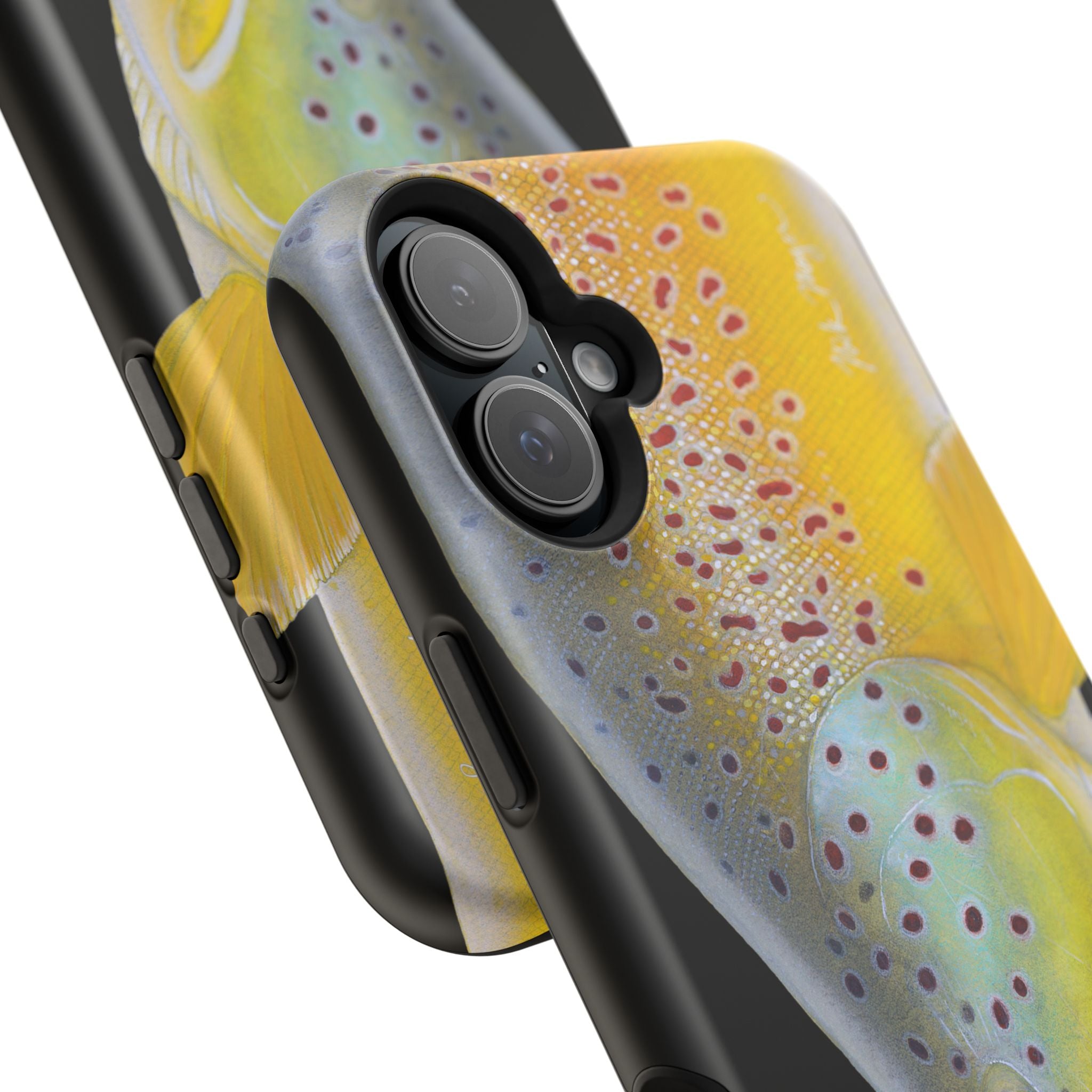 Brown Trout 3 Face Black MagSafe iPhone Case