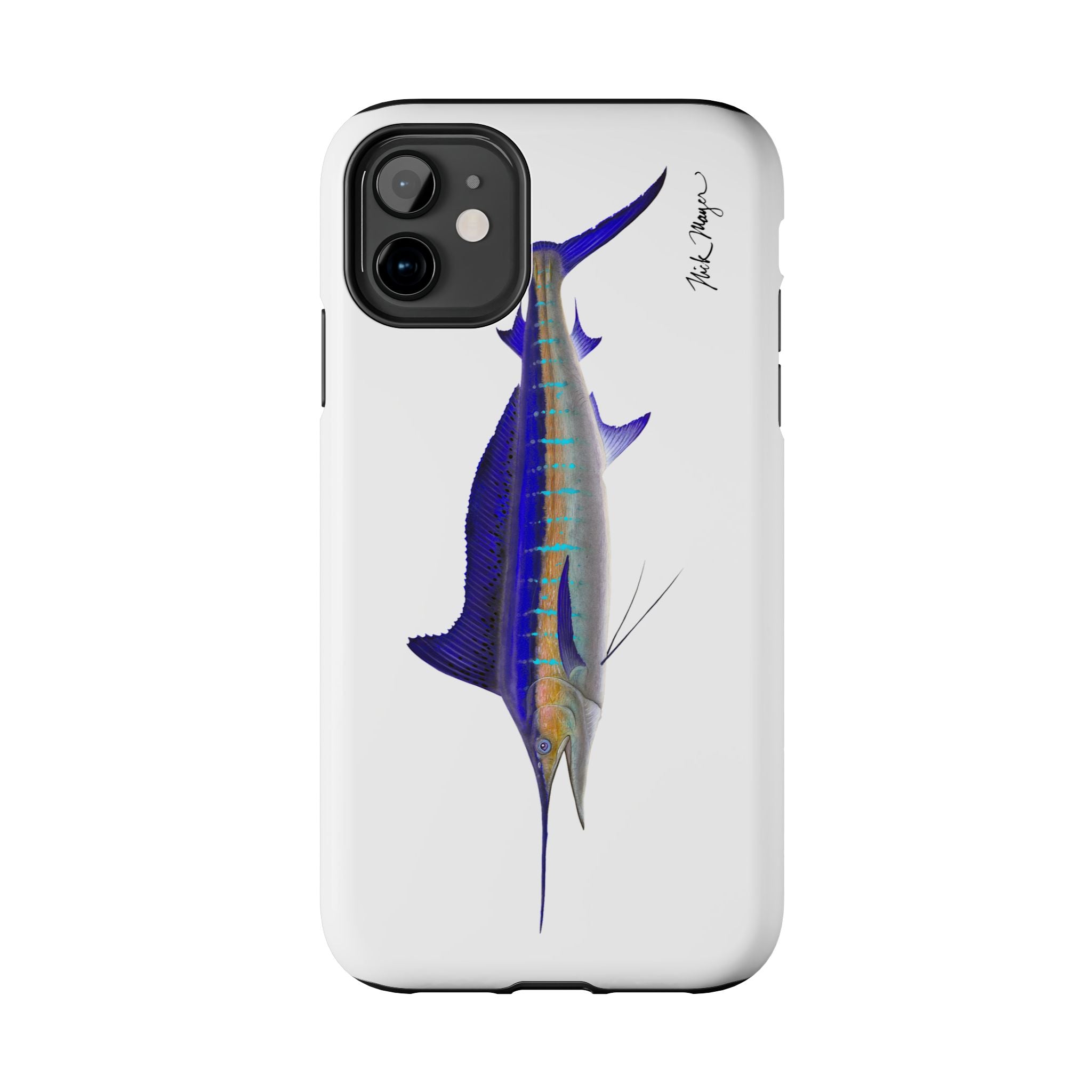 Striped Marlin White Phone Case (iPhone)