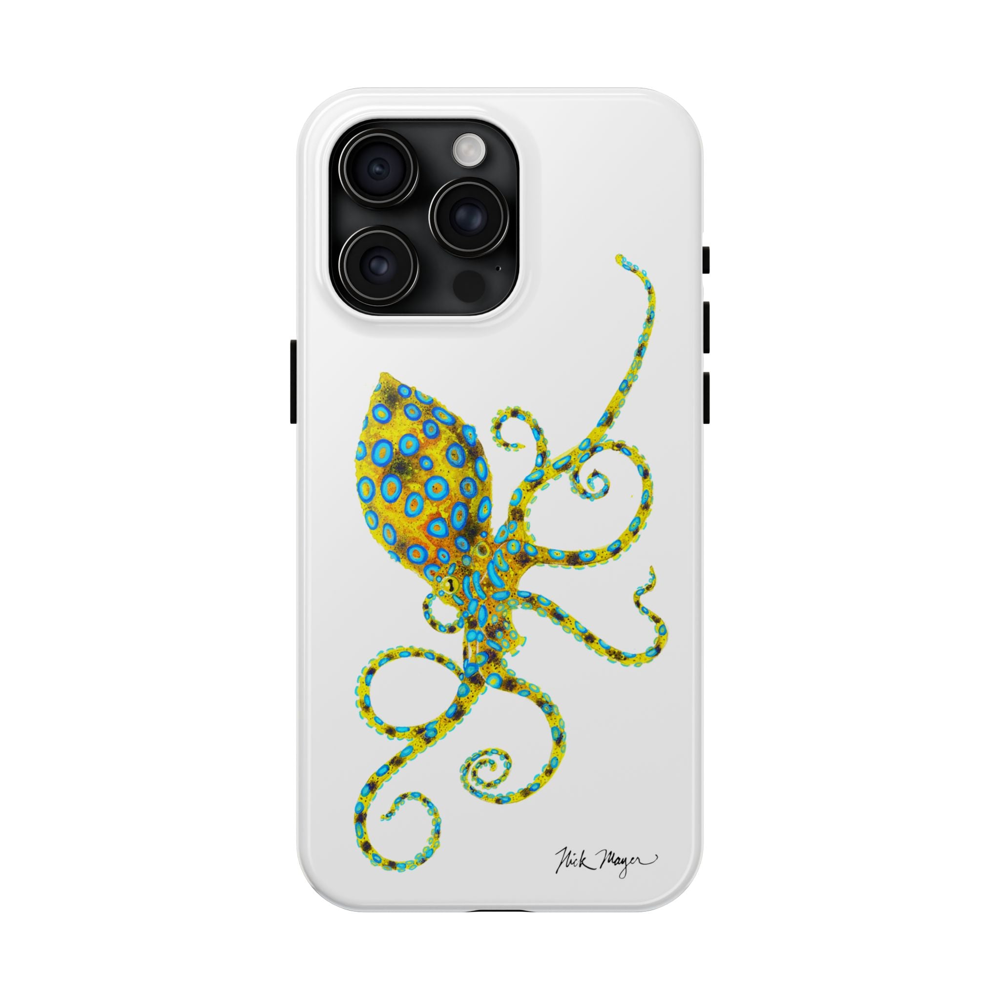Blue Ringed Octopus White Phone Case (iPhone)