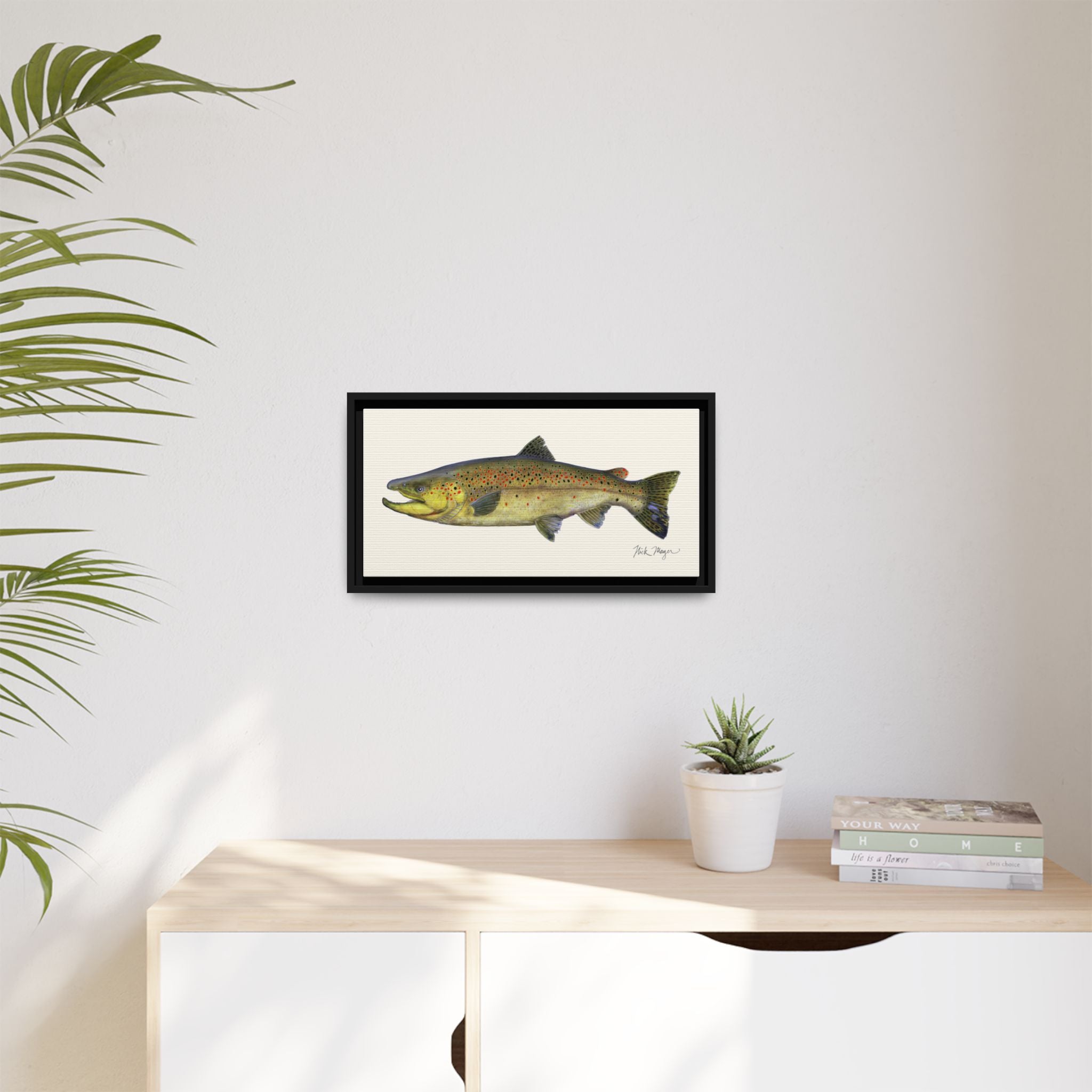 Brown Trout I Framed Canvas Print Printify