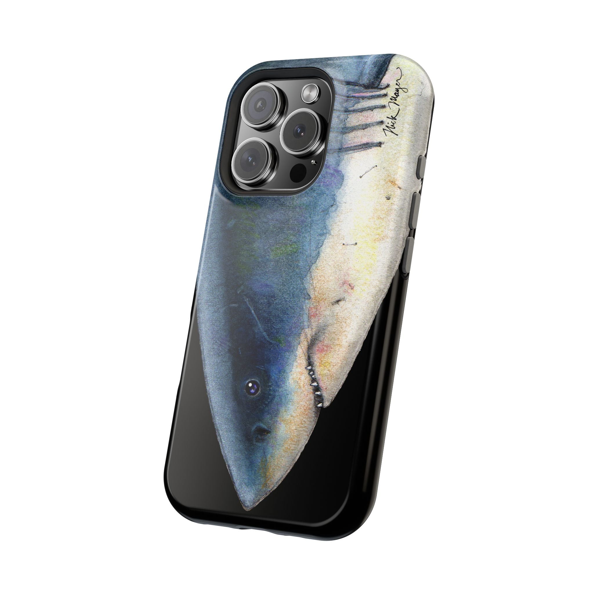 Great White Shark Face MagSafe Black iPhone Case