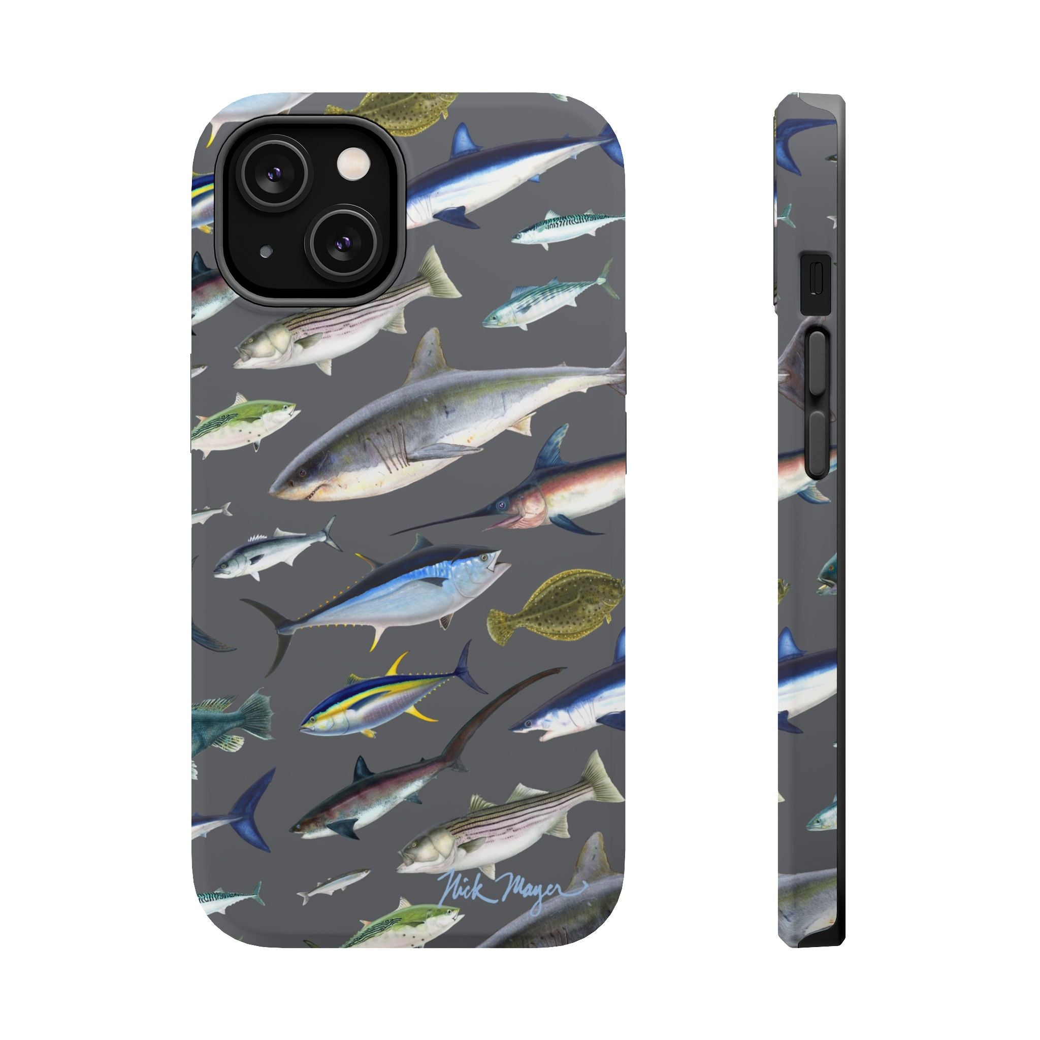 New England Offshore Fish Grey MagSafe iPhone Case