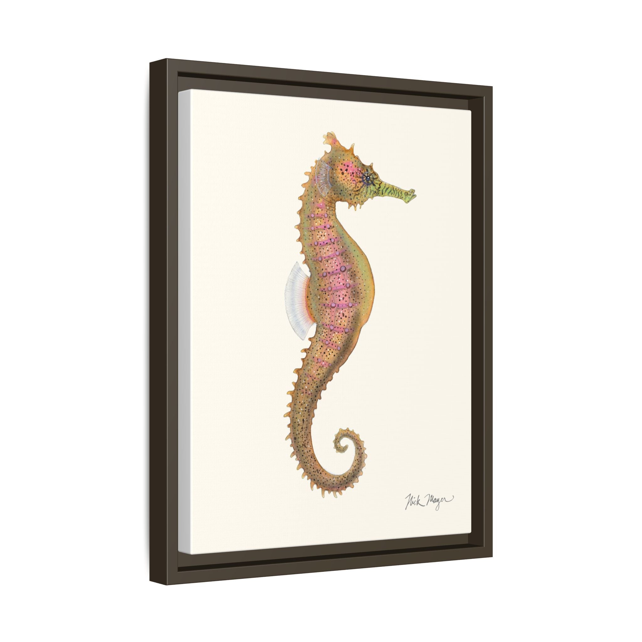 Estuary Seahorse Framed Canvas Print Printify