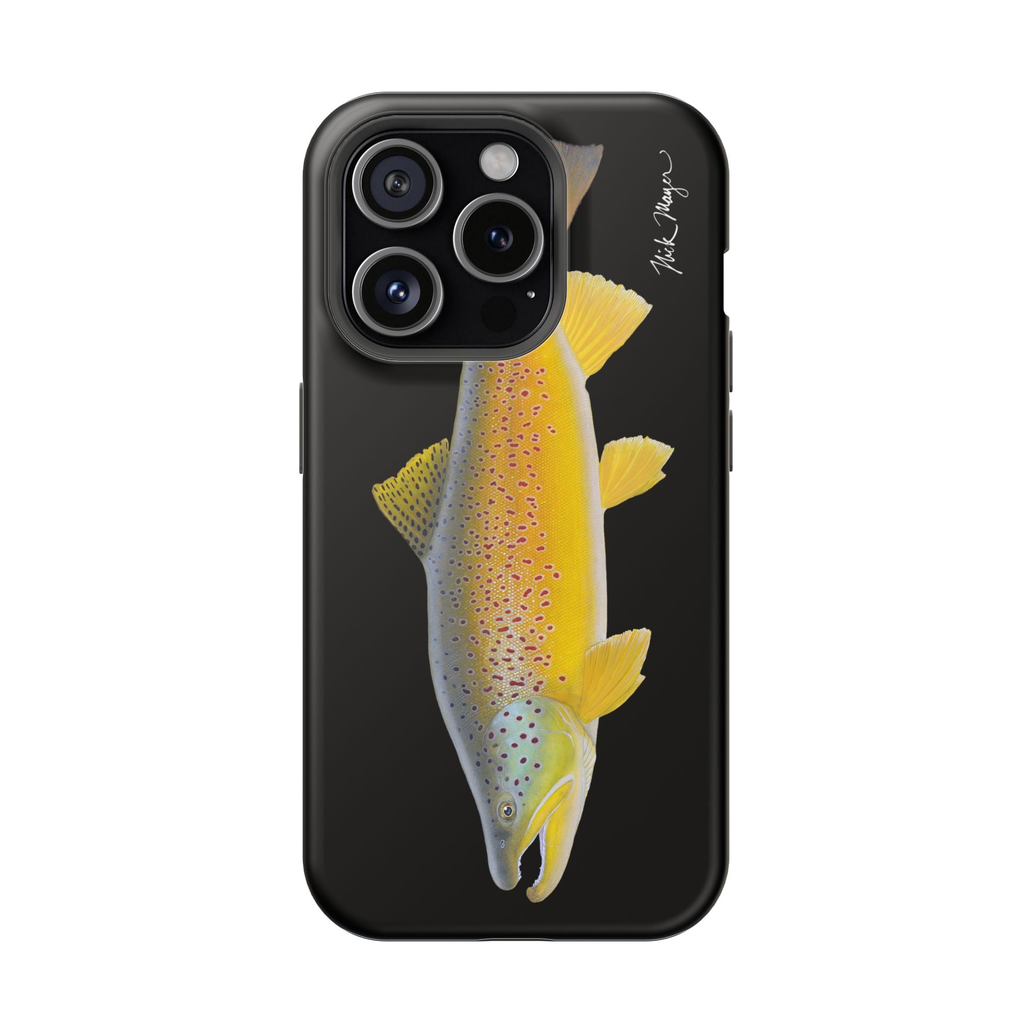 Brown Trout 3 Black MagSafe iPhone Case