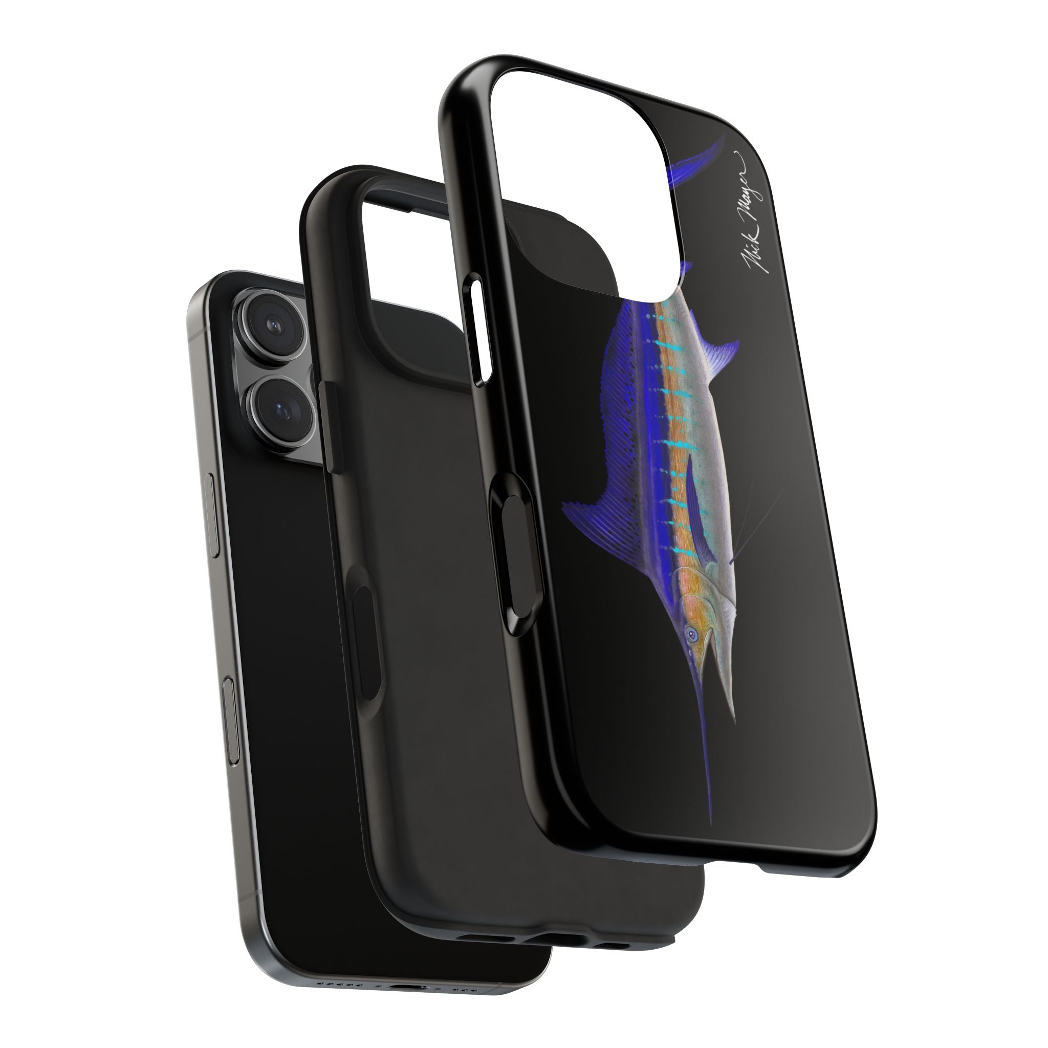 Striped Marlin Black Phone Case (iPhone)