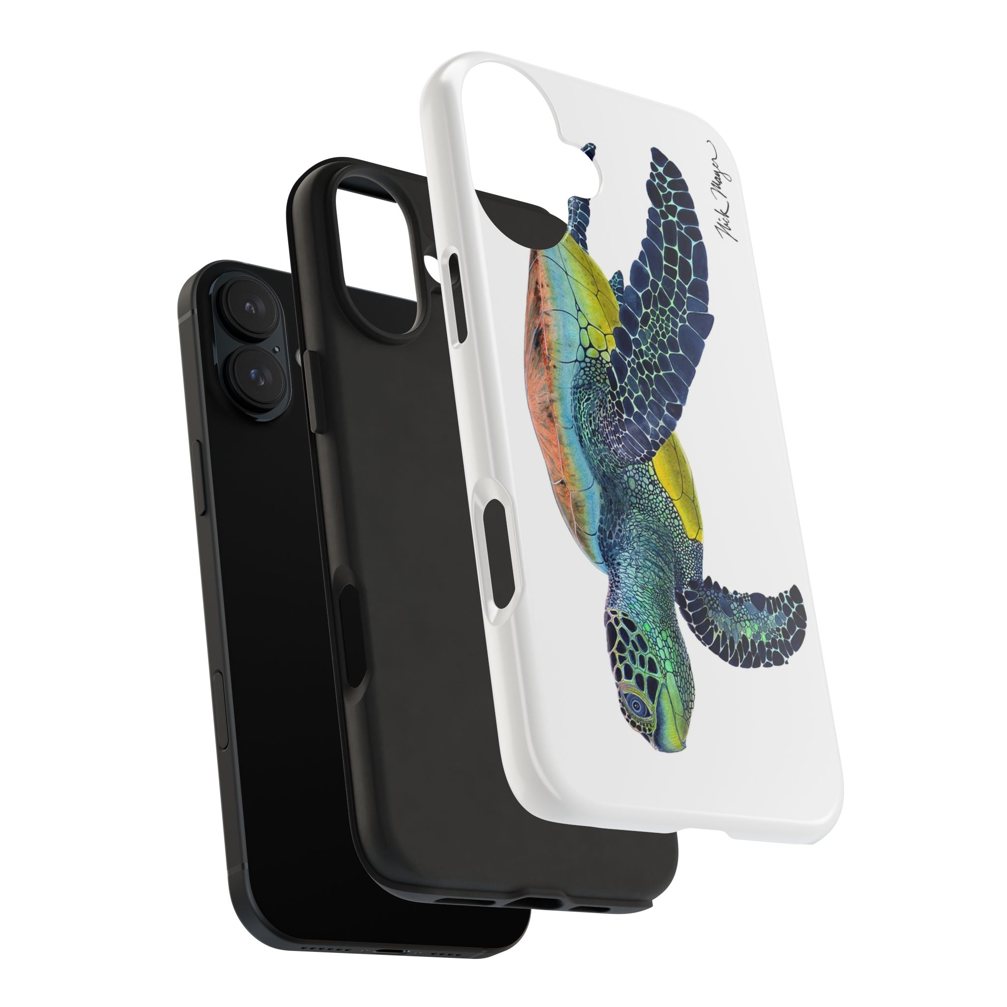 Green Sea Turtle II White Phone Case (iPhone)