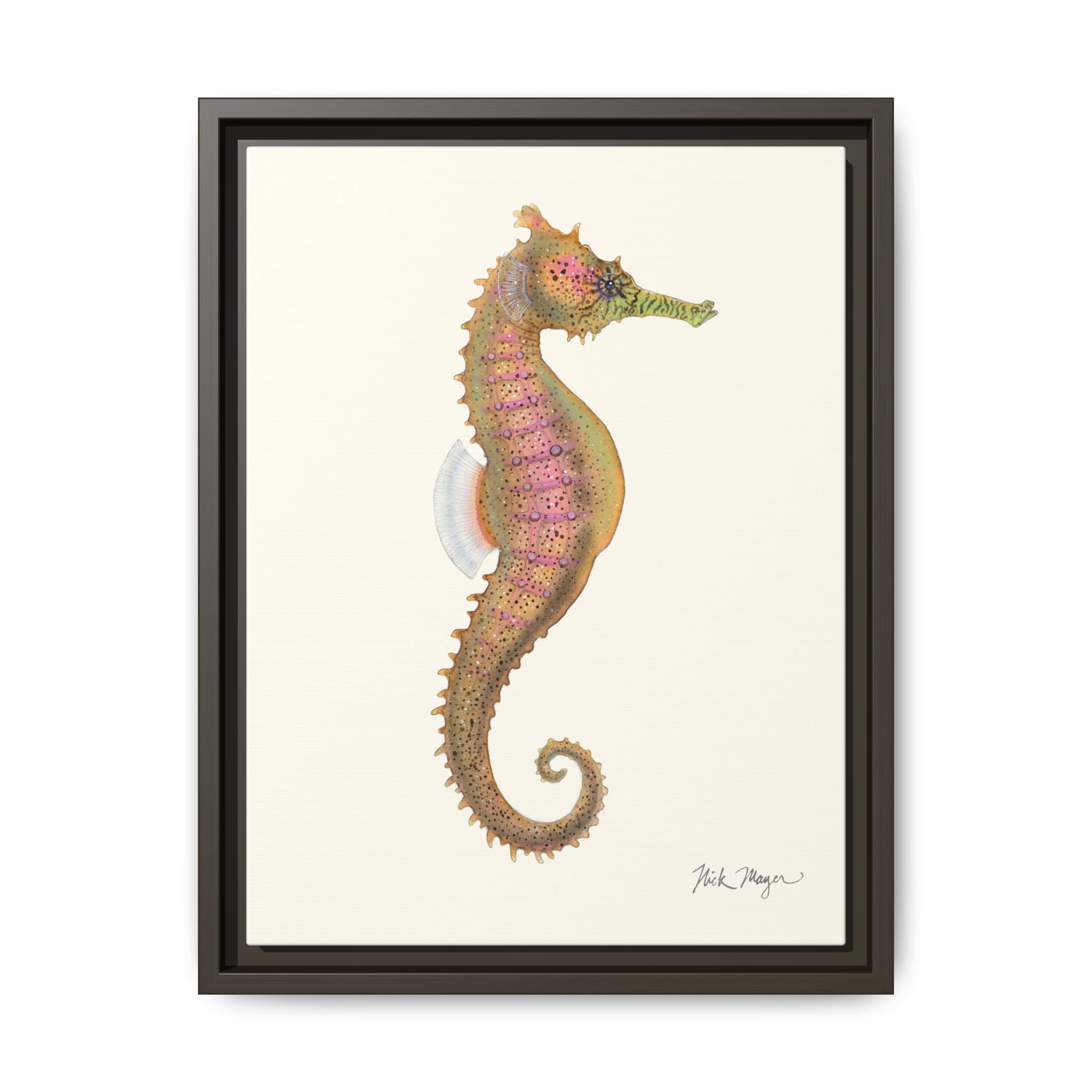 Estuary Seahorse Framed Canvas Print Printify