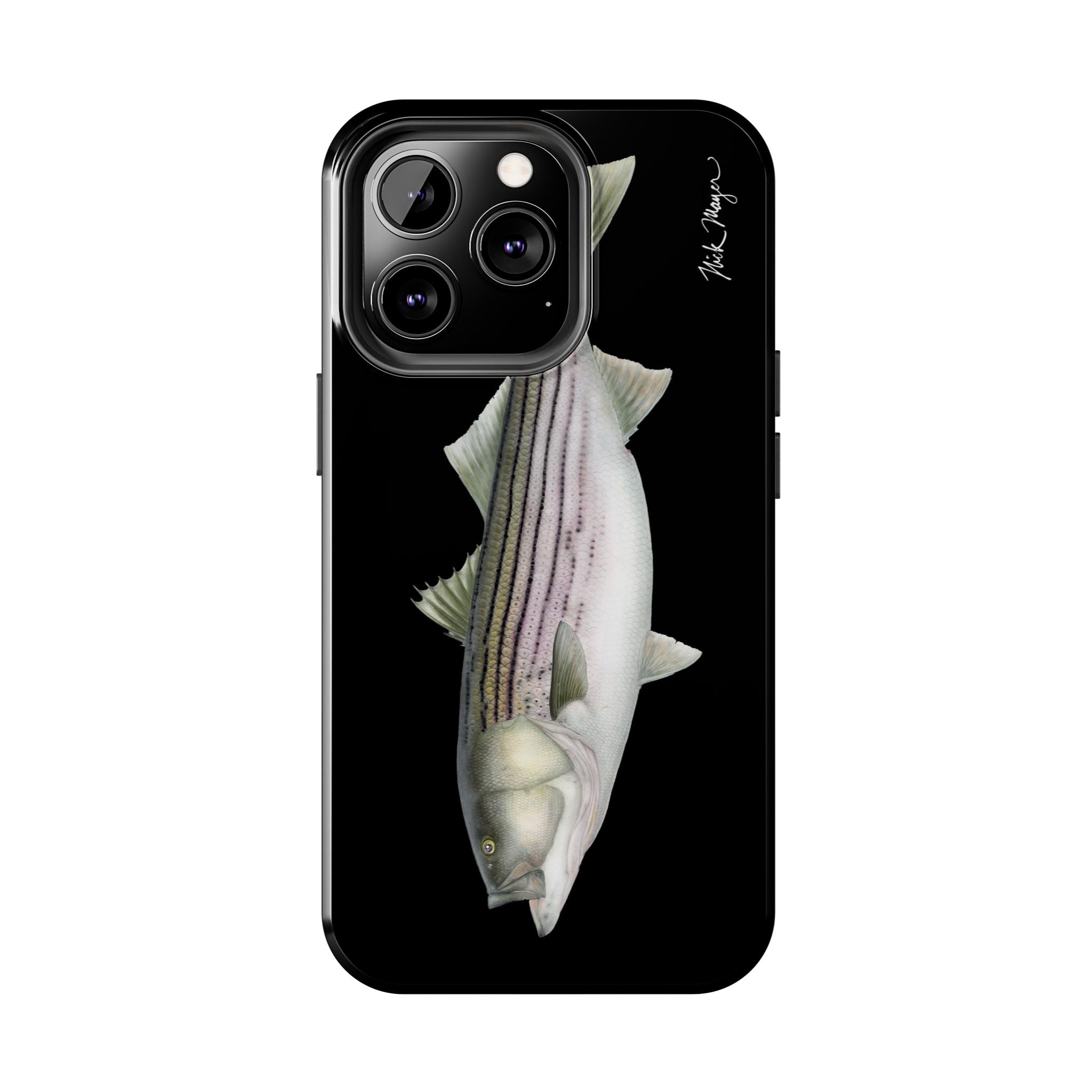 30 lb Striper - Black Phone Case (iPhone)