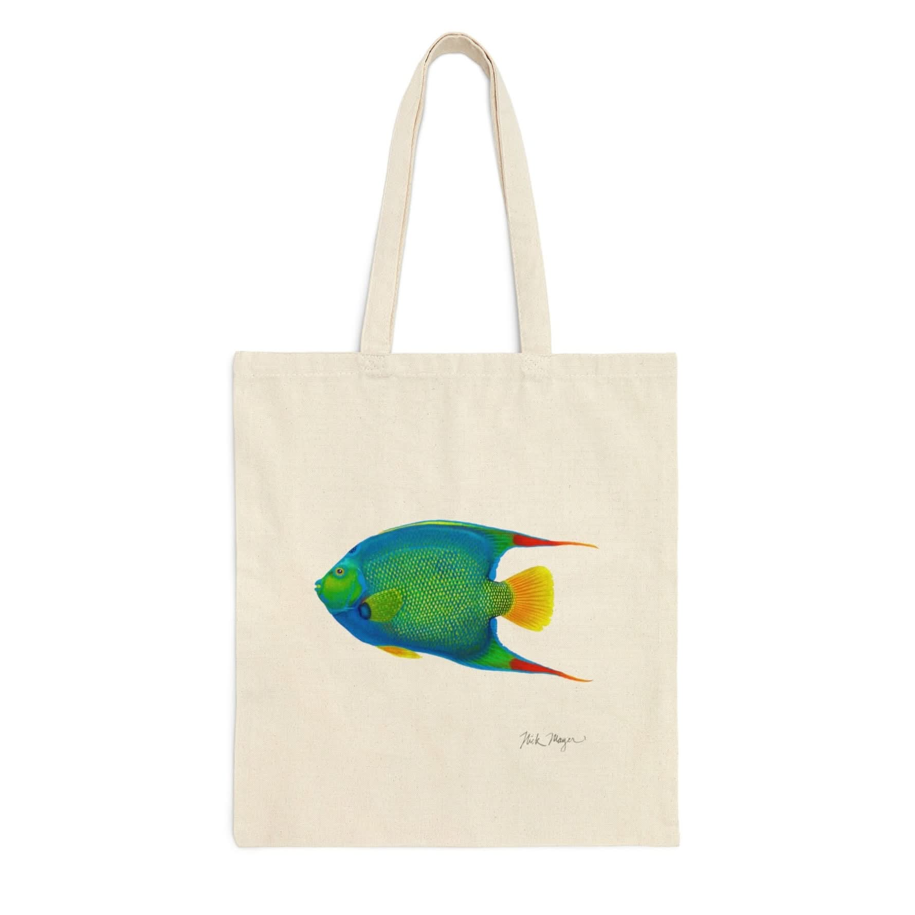 Queen Angelfish Cotton Canvas Tote Bag