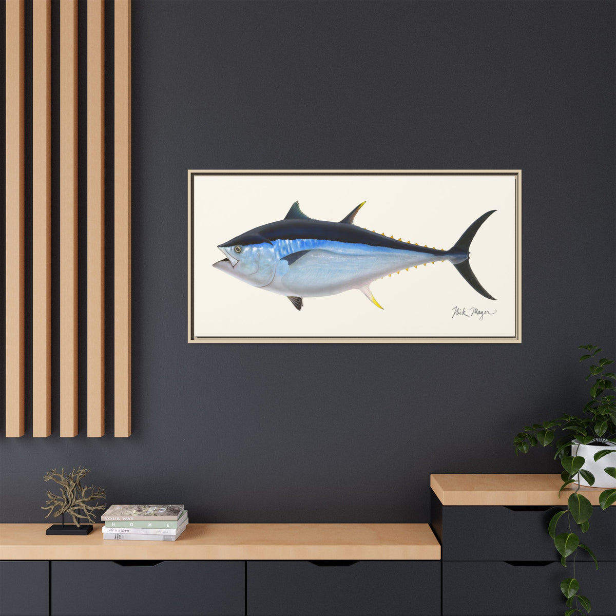 Giant Bluefin Tuna 2 Framed Canvas Print Printify
