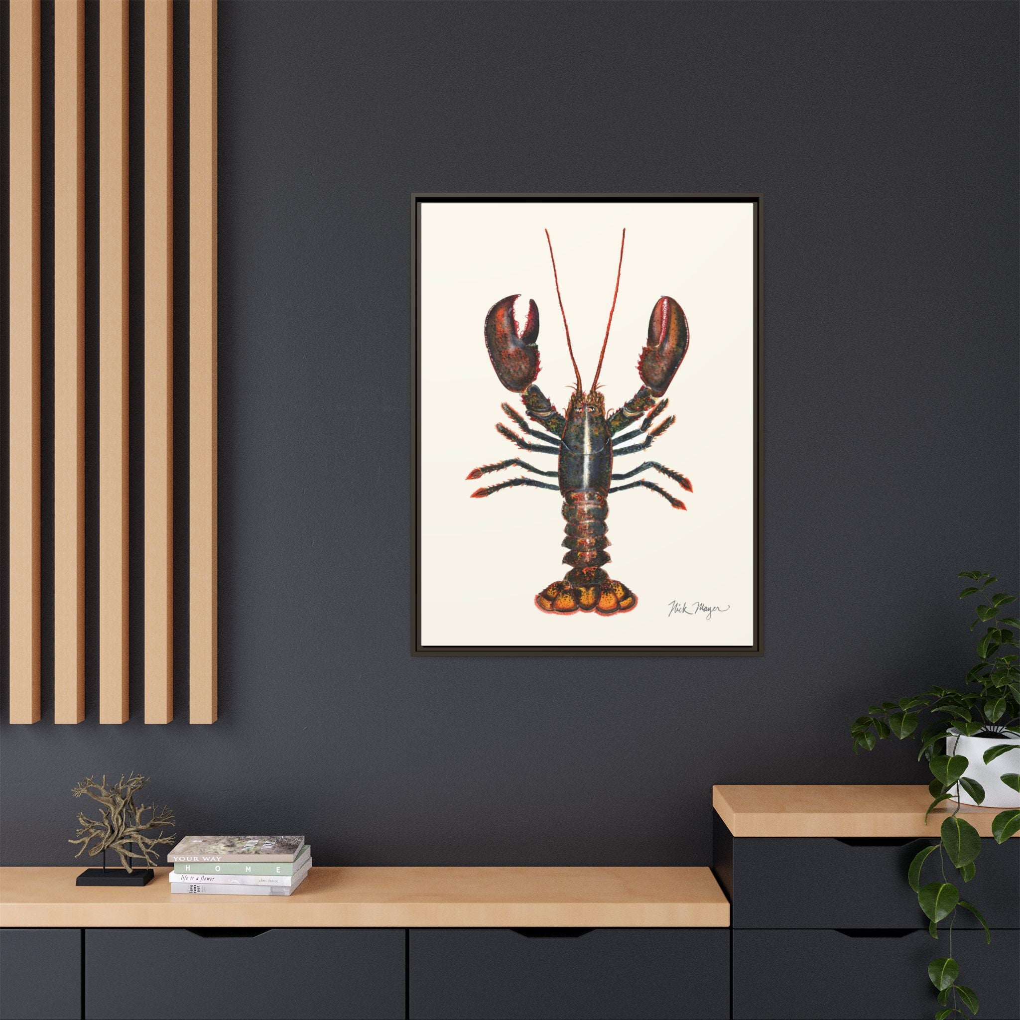 Northern Lobster Framed Canvas Print Printify