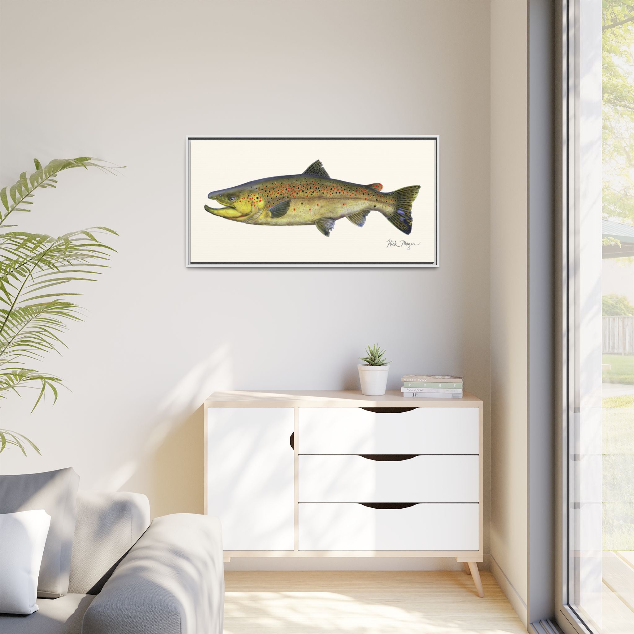 Brown Trout I Framed Canvas Print Printify