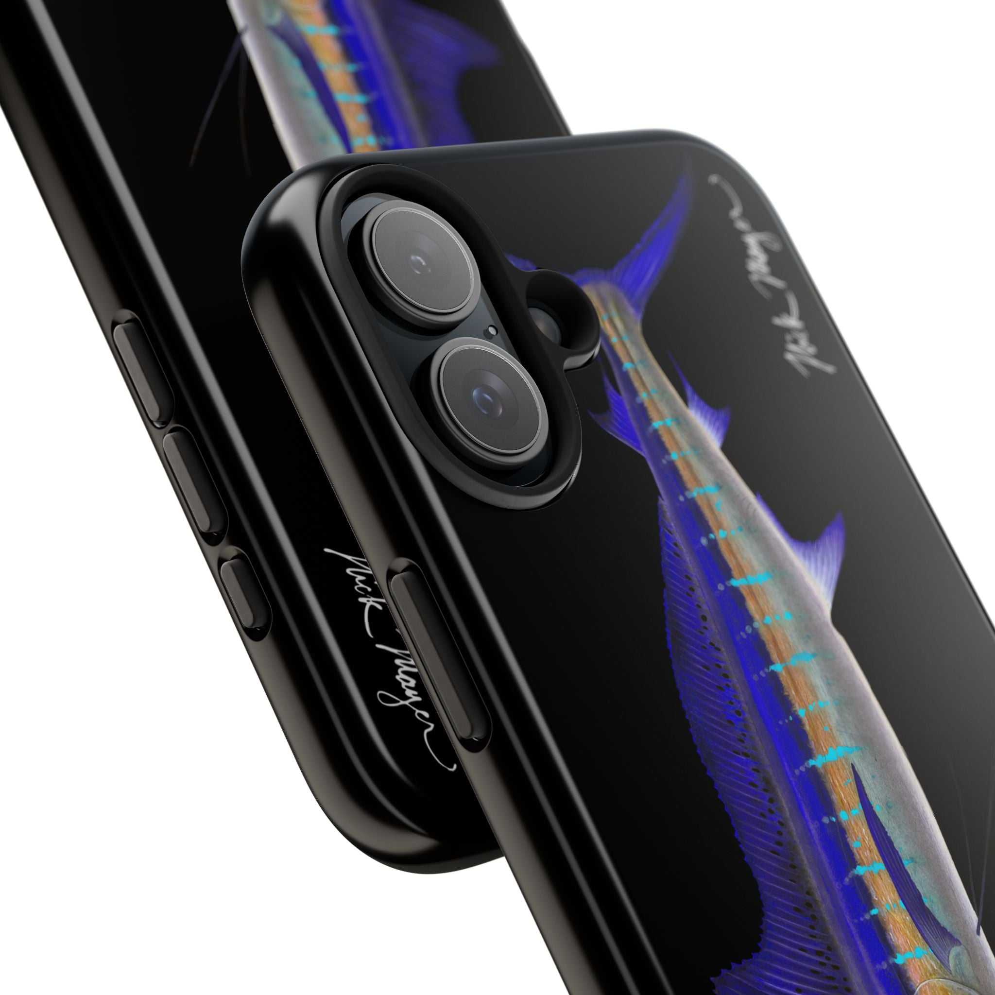 Striped Marlin Black Phone Case (iPhone)