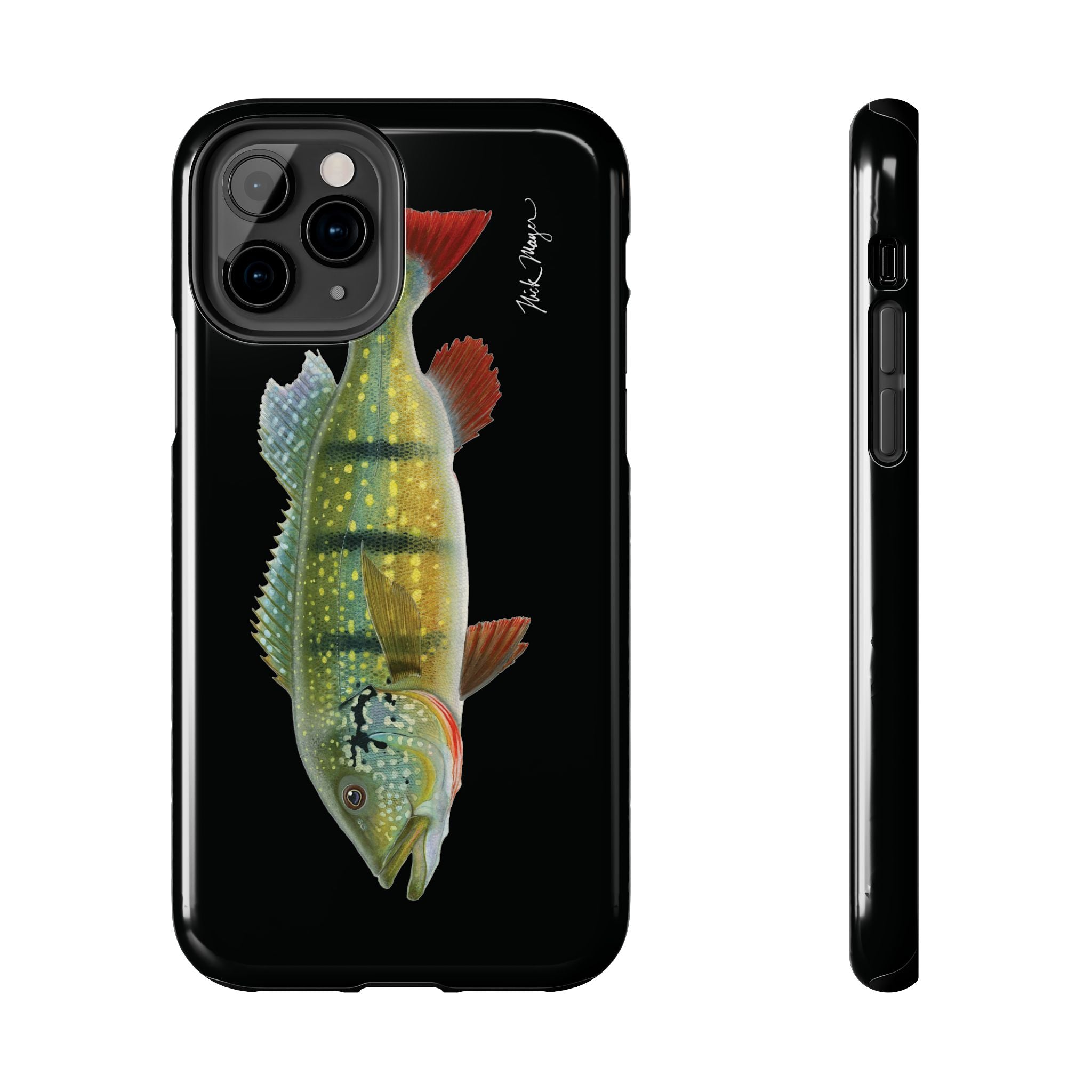 Peacock Bass Black iPhone Case